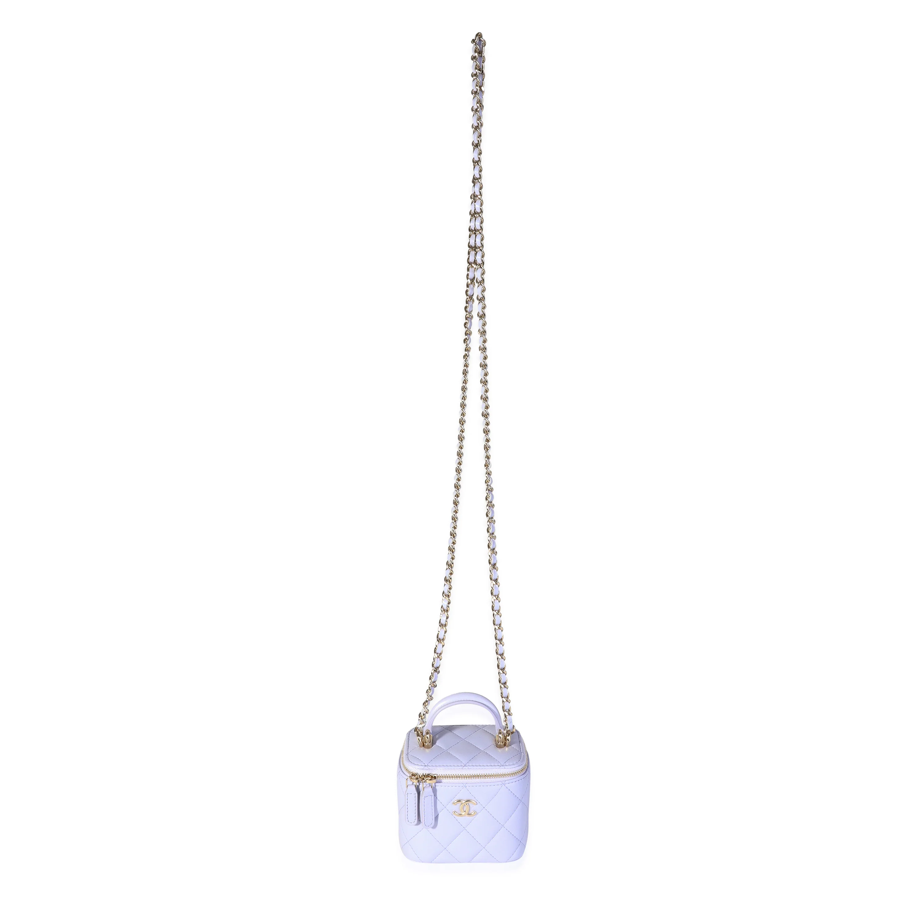 Chanel Lavender Lambskin Vanity Bag with Chain - Image 4