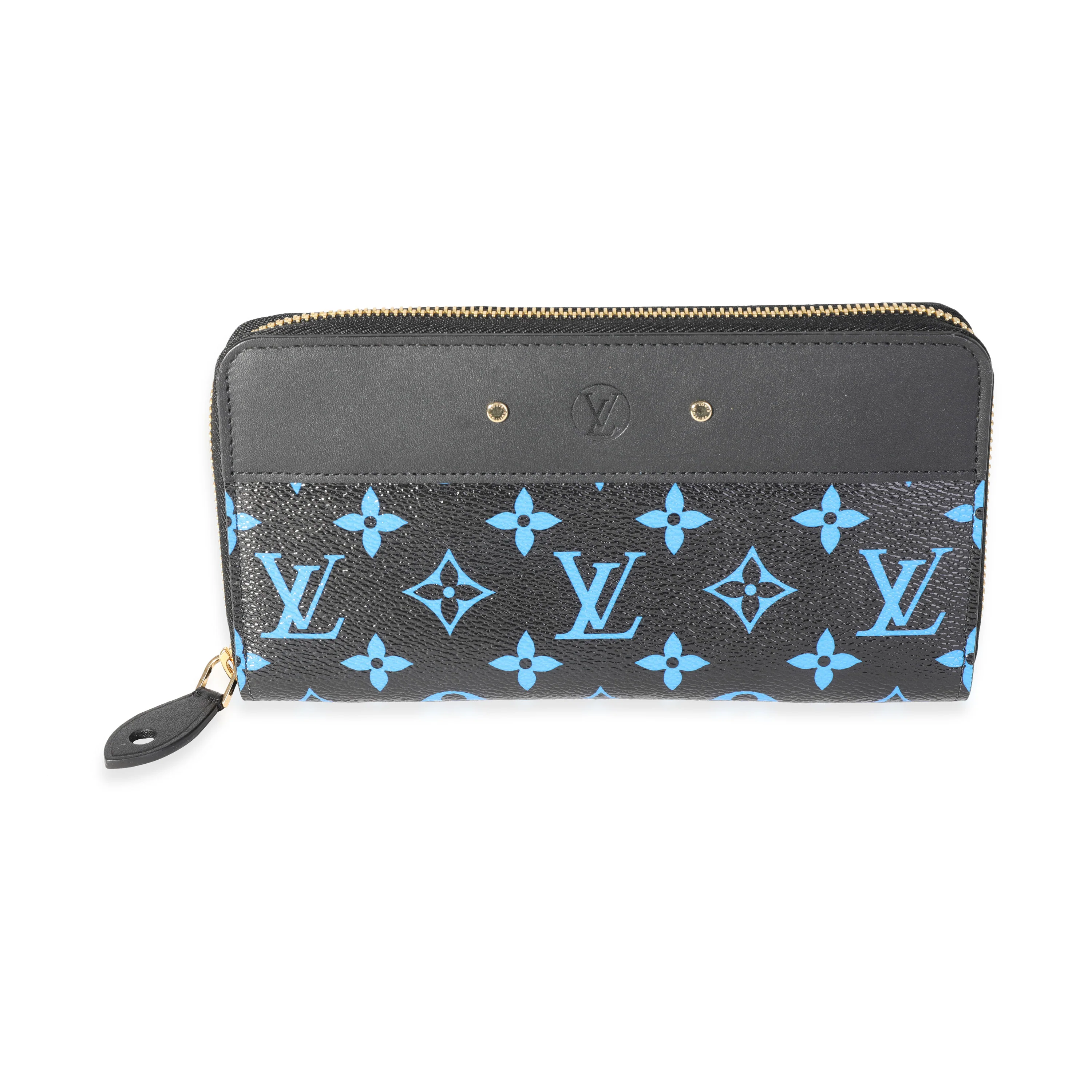 Louis Vuitton Blue & Black Monogram Canvas Zippy Wallet