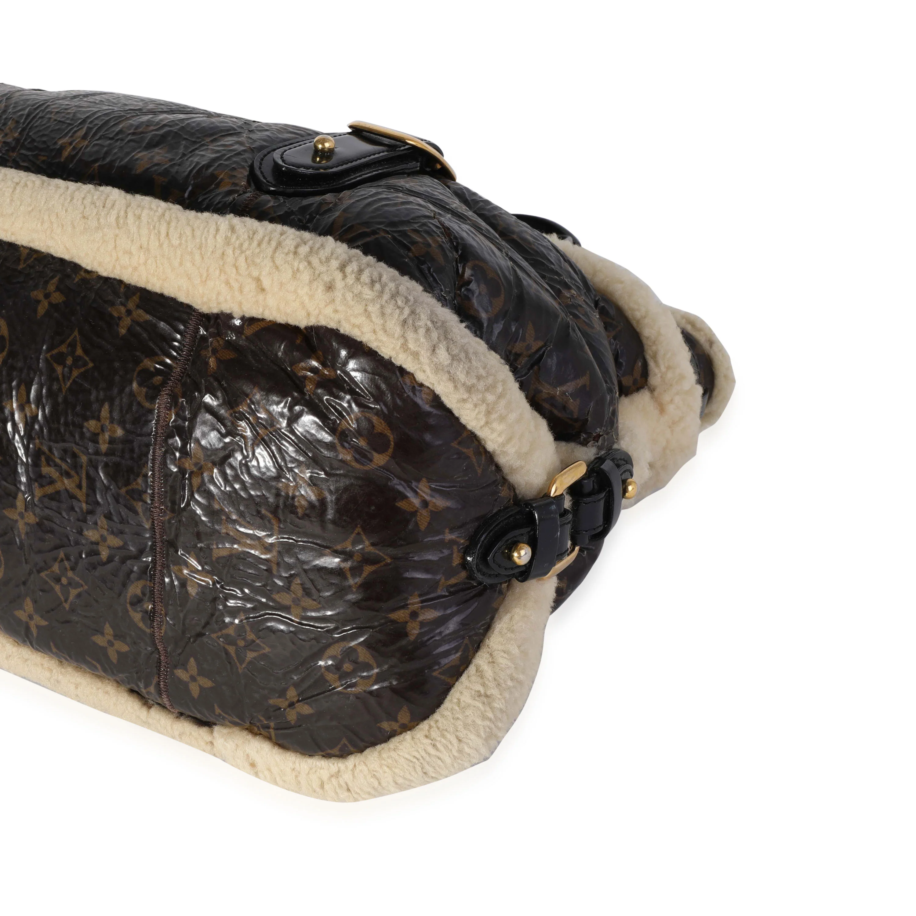 Louis Vuitton Limited Edition Vinyl Monogram Canvas & Shearling Thunder Sac - Image 6