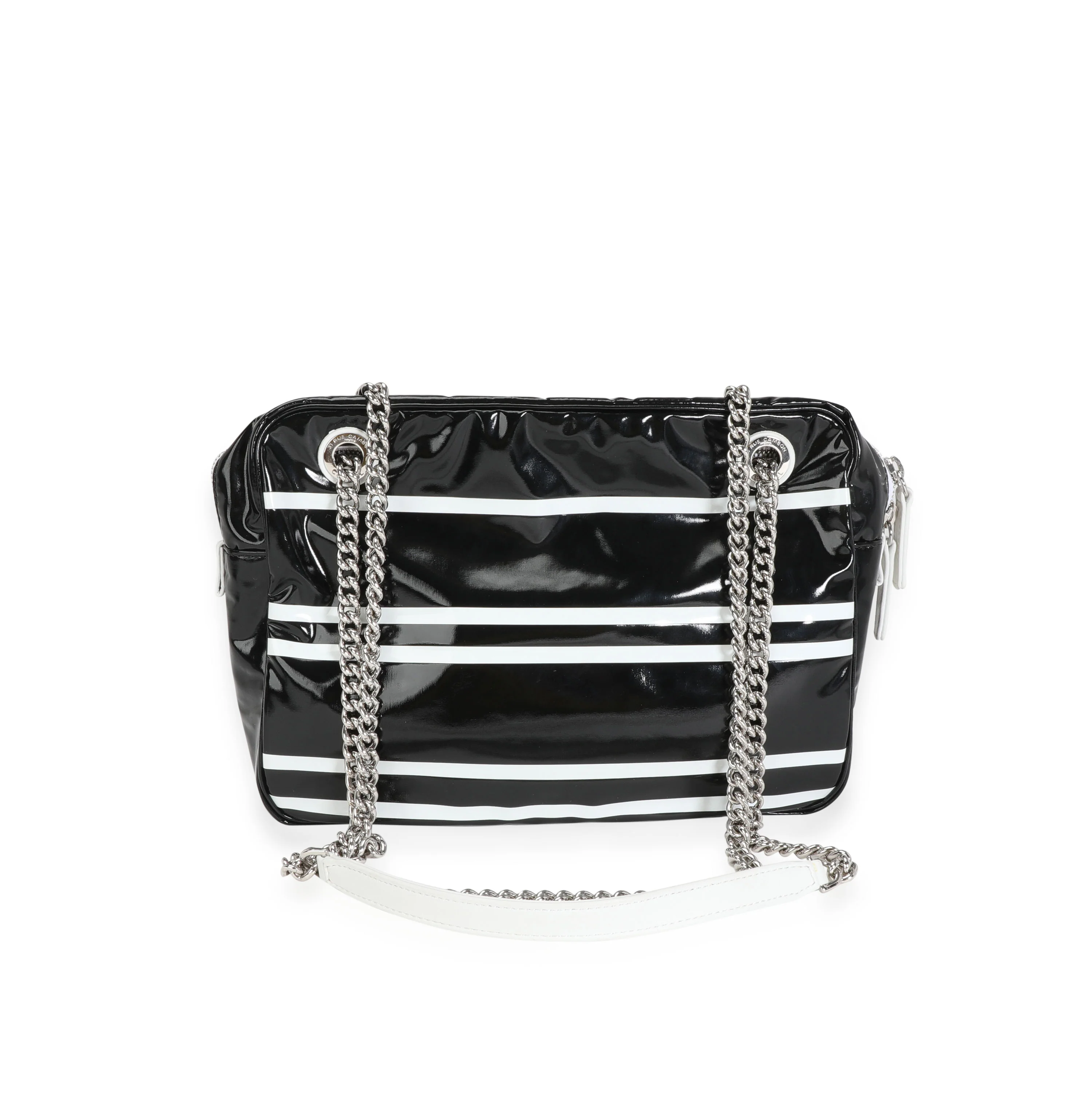 Chanel Black & White Vinyl La Pausa Camera Bag - Image 3