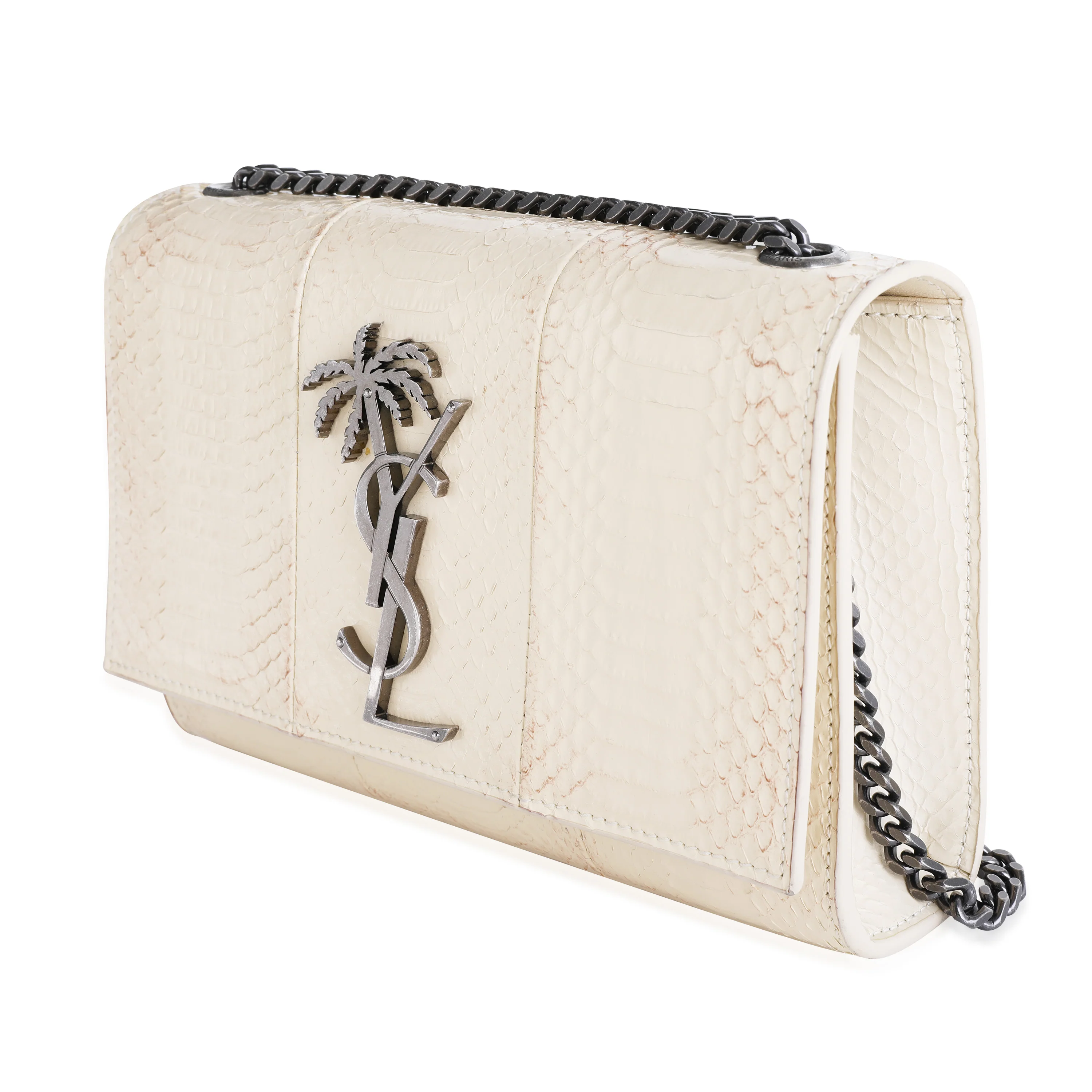 Saint Laurent White Creme Ayers Small Kate Palm Tree Bag - Image 2