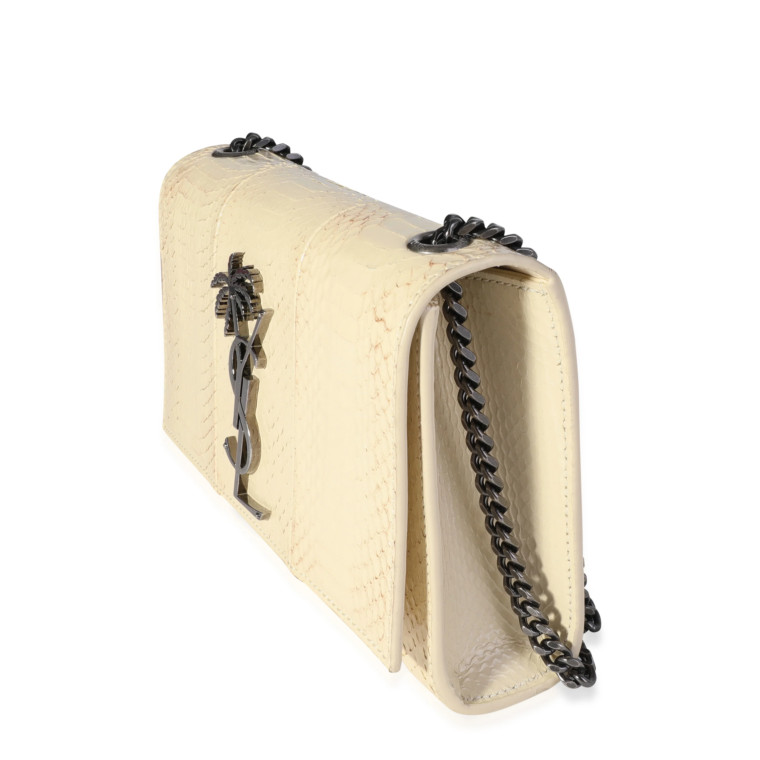 Saint Laurent White Creme Ayers Small Kate Palm Tree Bag - Image 6