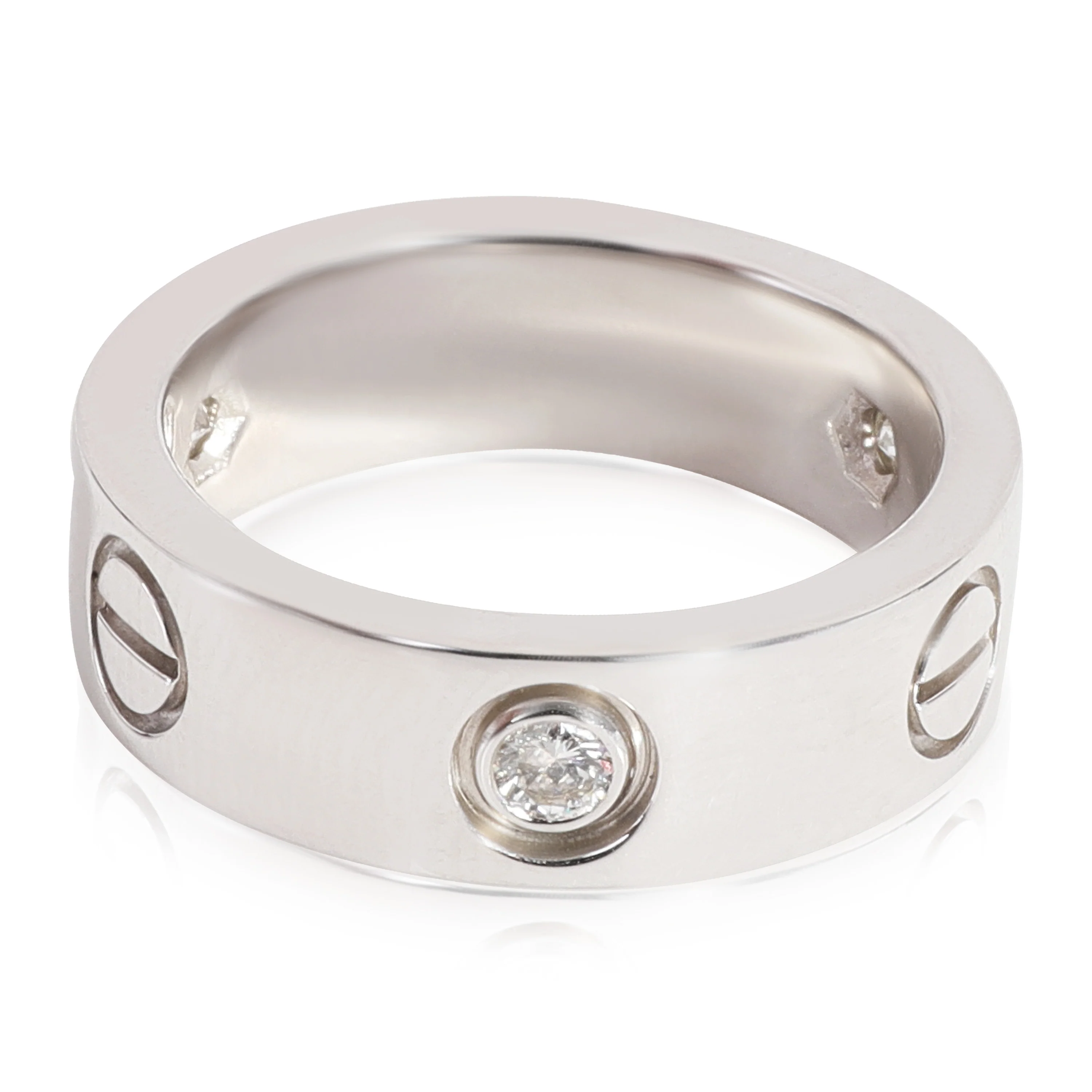 Love Ring, 3 Diamonds (White Gold) - Image 2