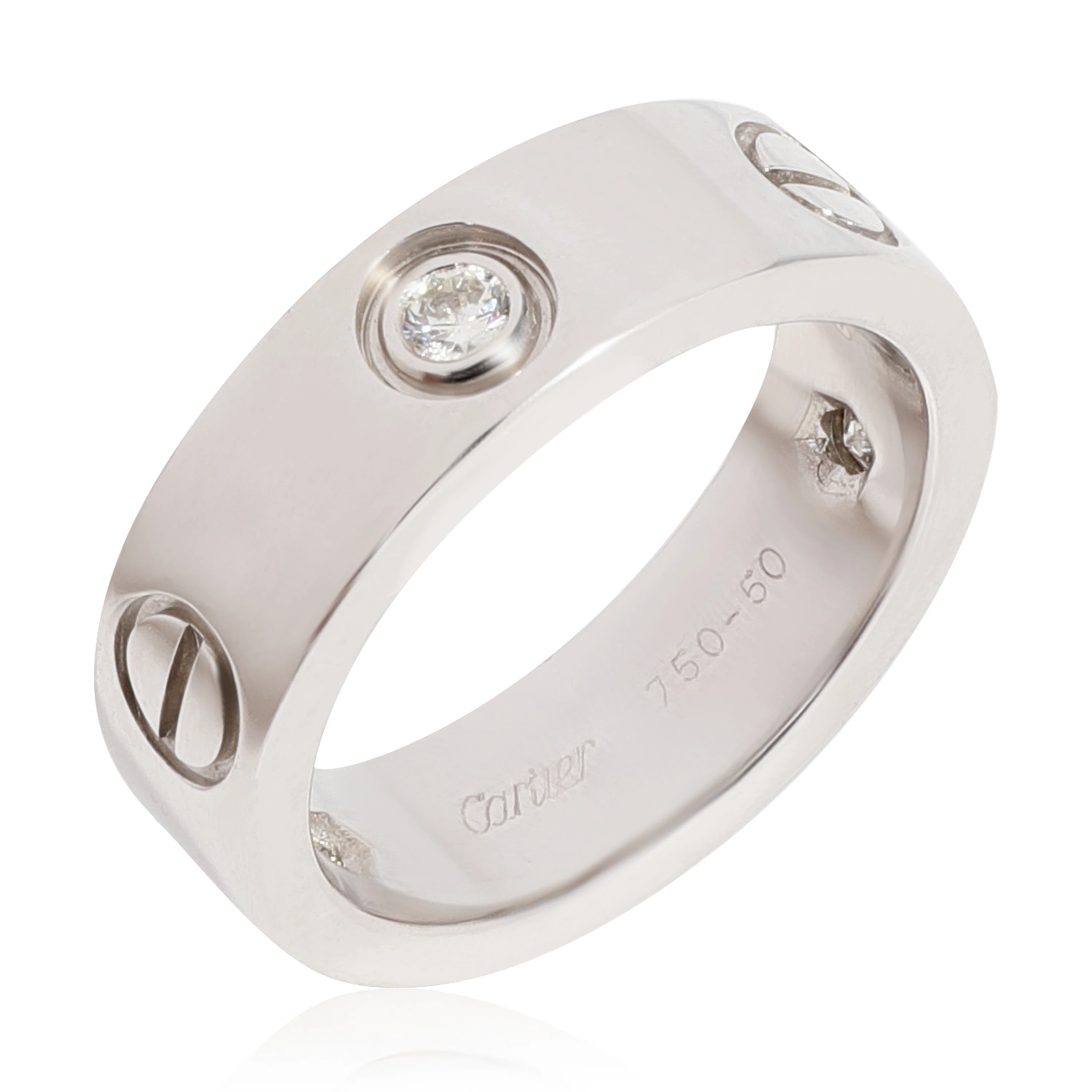 Love Ring, 3 Diamonds (White Gold) - Image 3