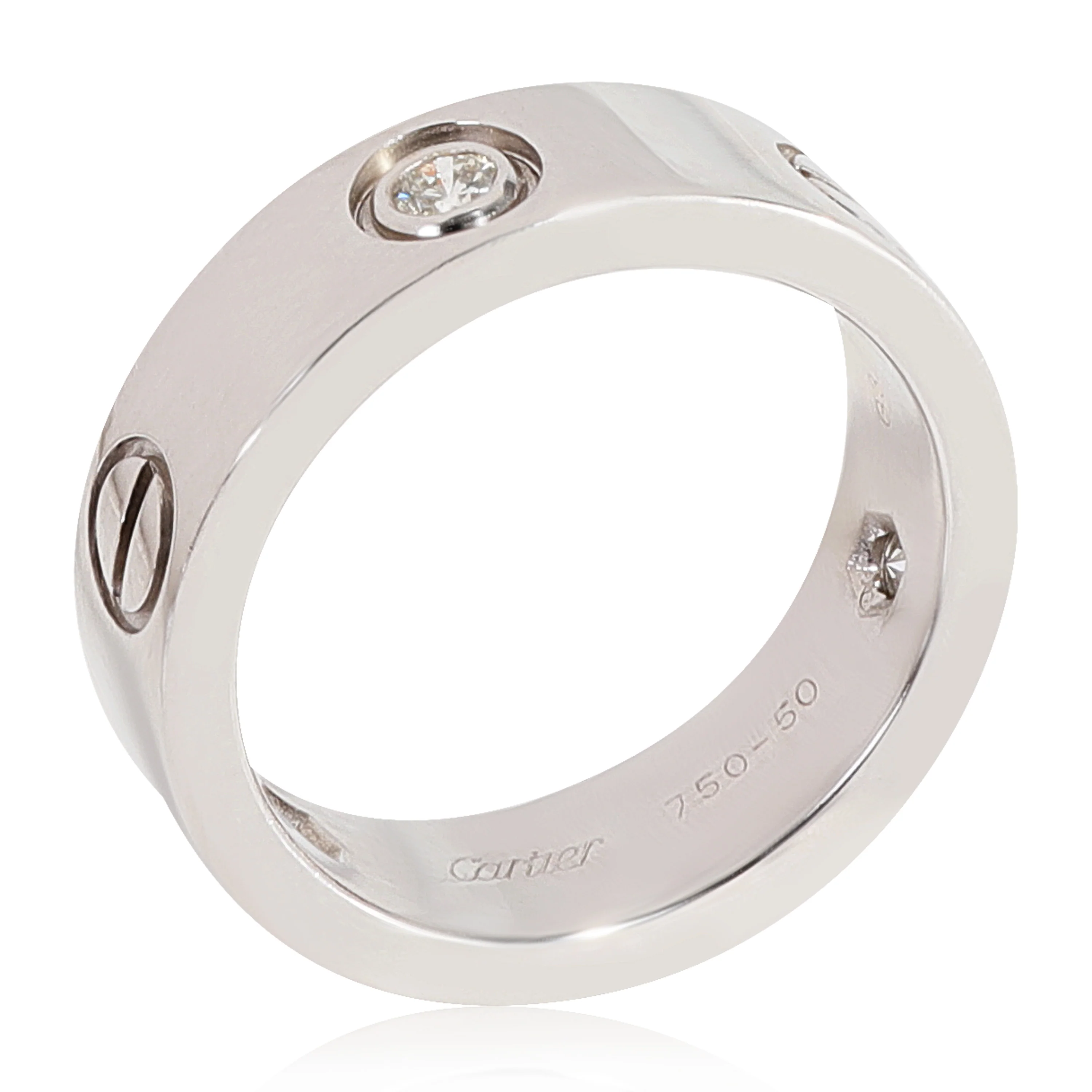 Love Ring, 3 Diamonds (White Gold) - Image 5