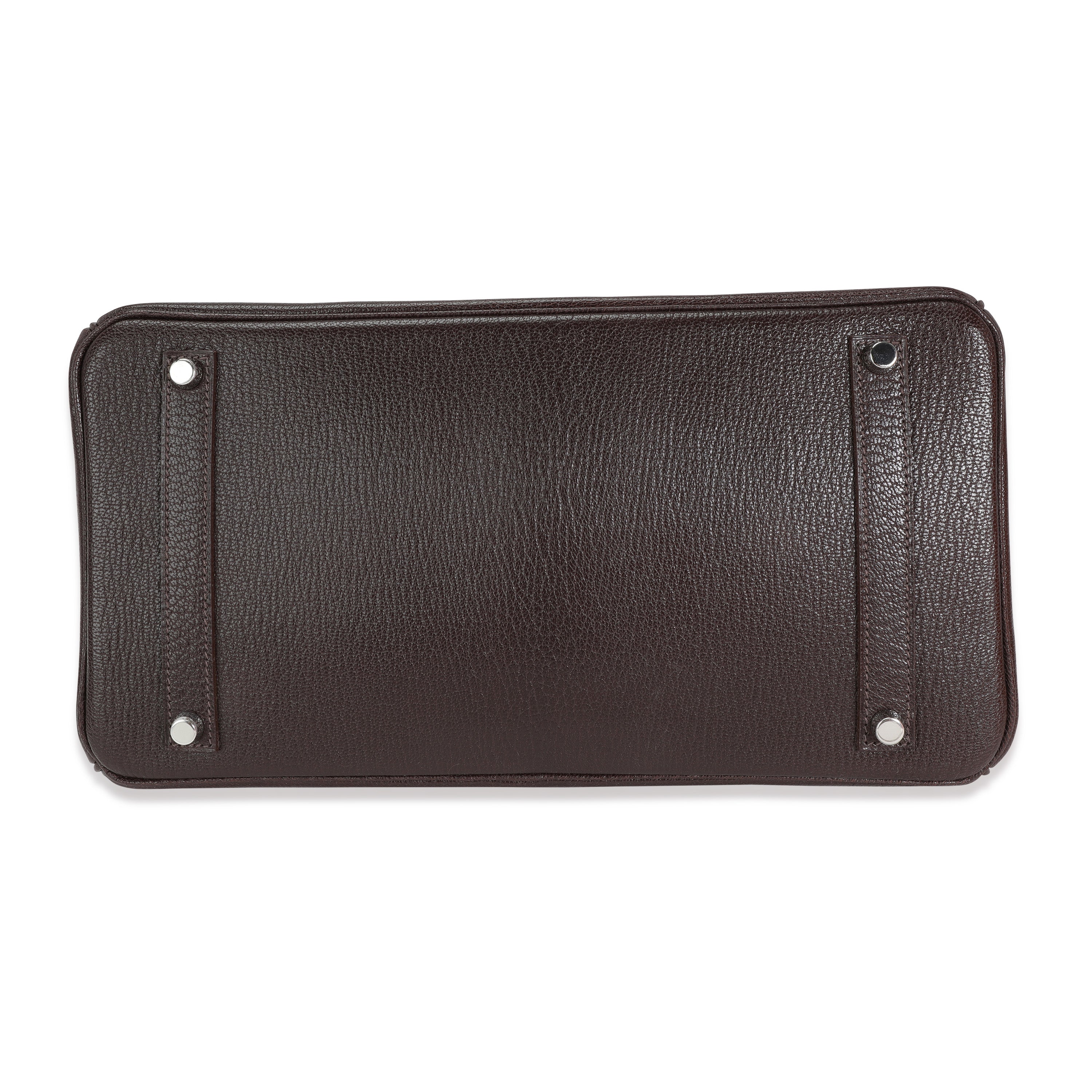 Hermès Chocolat Chévre De Coromandel Birkin 35 PHW - Image 4