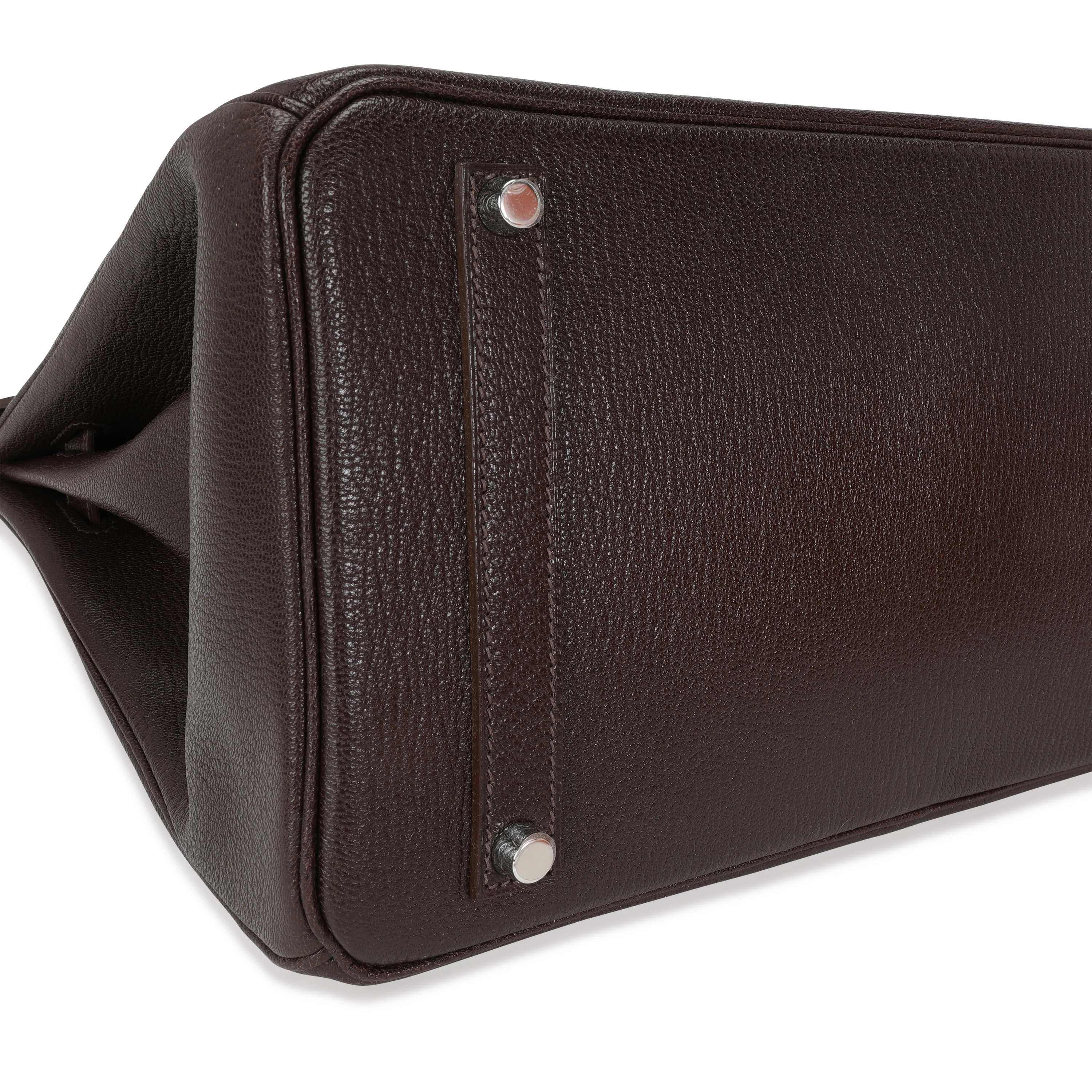 Hermès Chocolat Chévre De Coromandel Birkin 35 PHW - Image 5