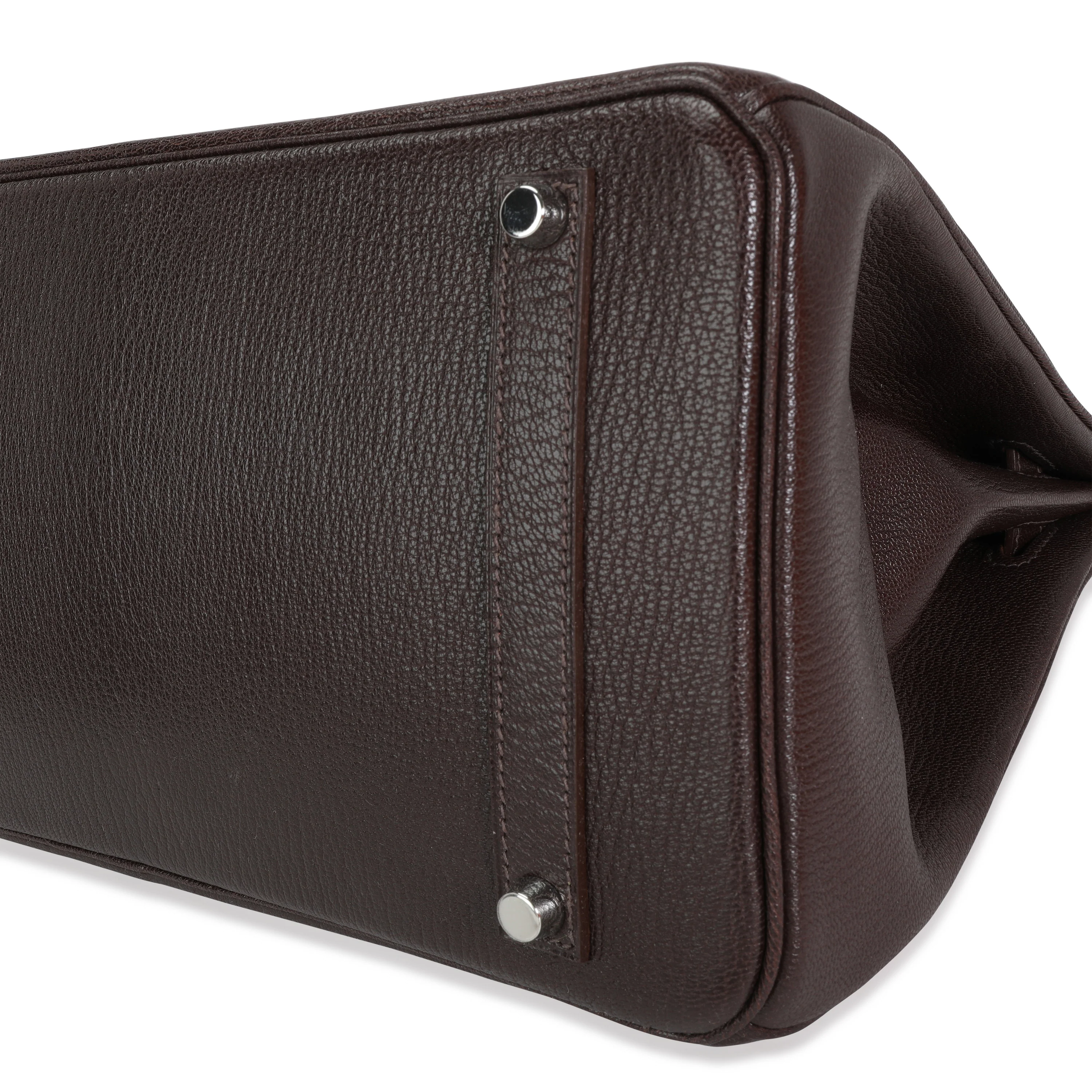 Hermès Chocolat Chévre De Coromandel Birkin 35 PHW - Image 6