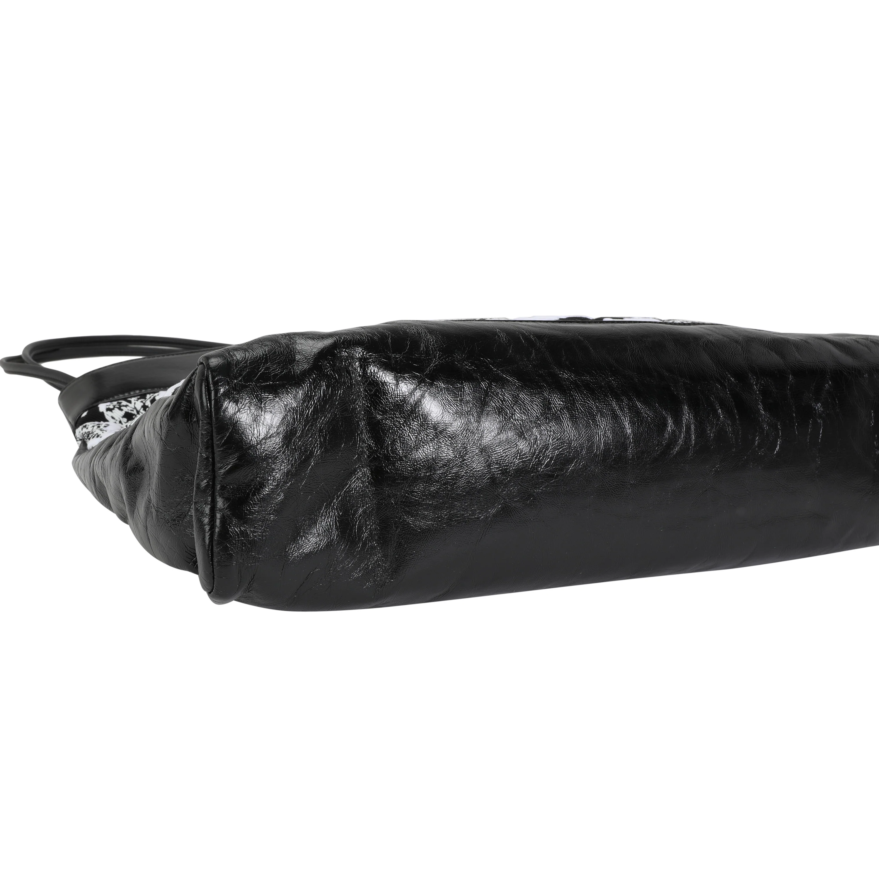 Chanel Black & White Floral Canvas and Calfskin Large 31 Bag - Image 6