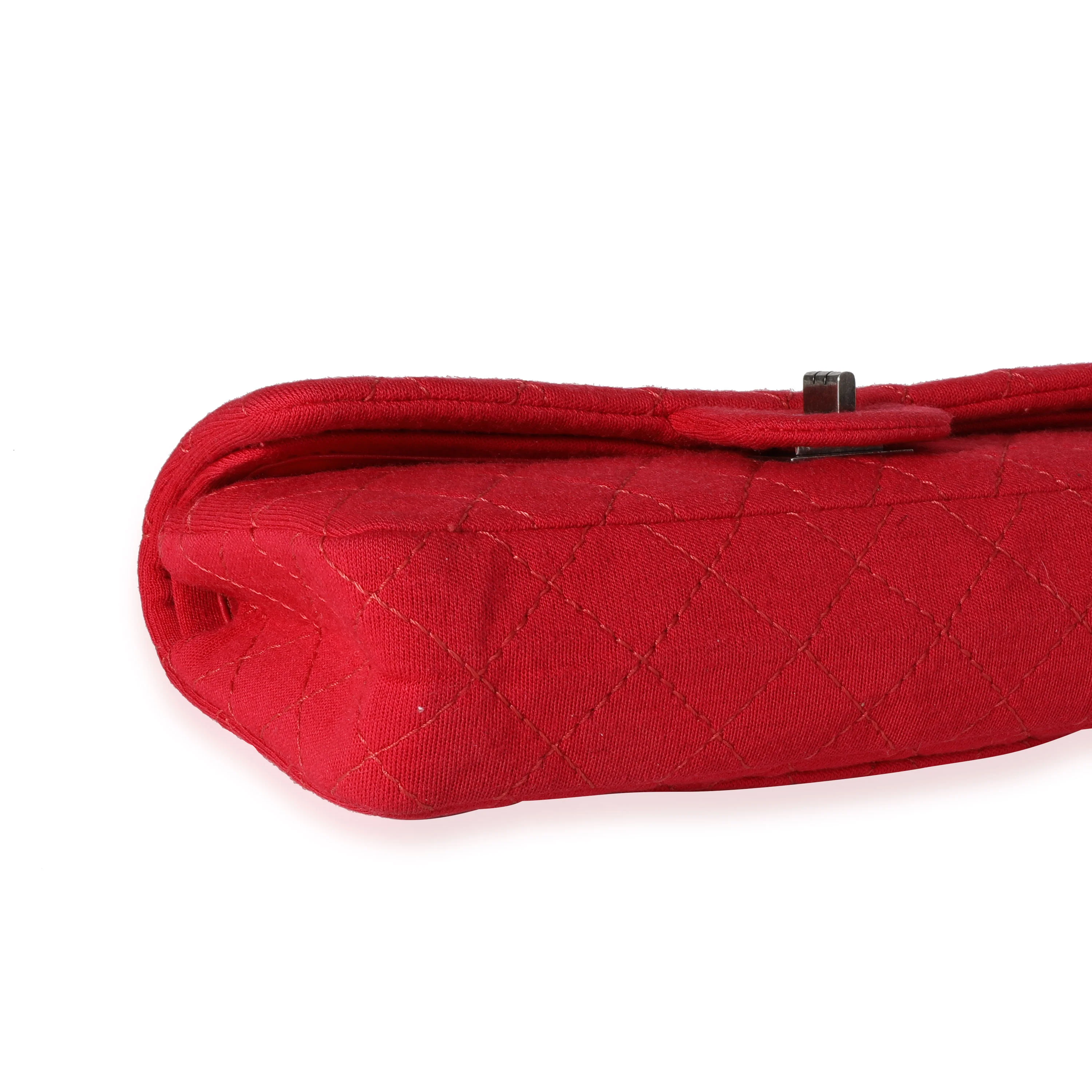 Red Jersey East West Reissue Double Flap Bag - Image 7