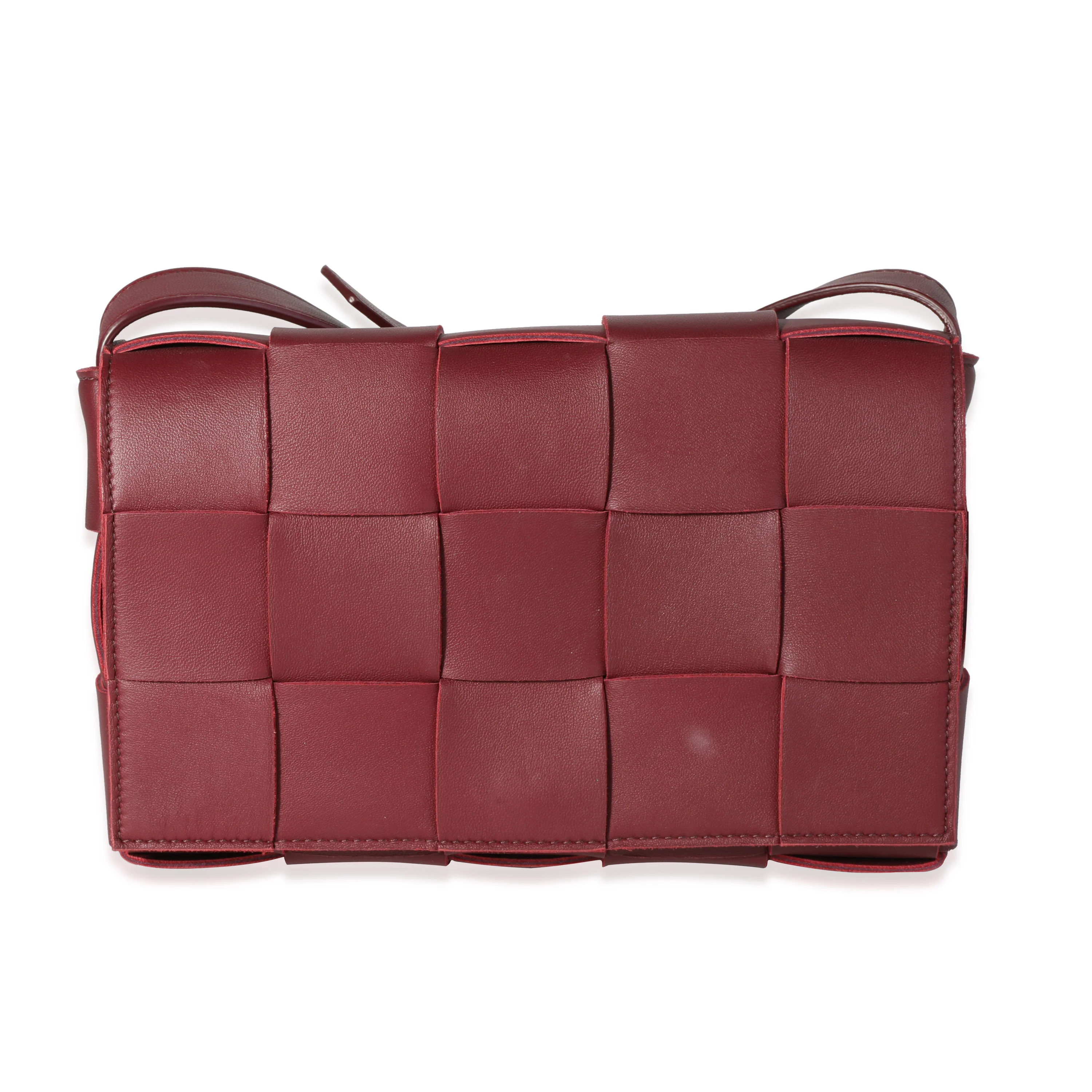 Bottega Veneta Bordeaux Intrecciato Lambskin Cassette Bag - Image 3