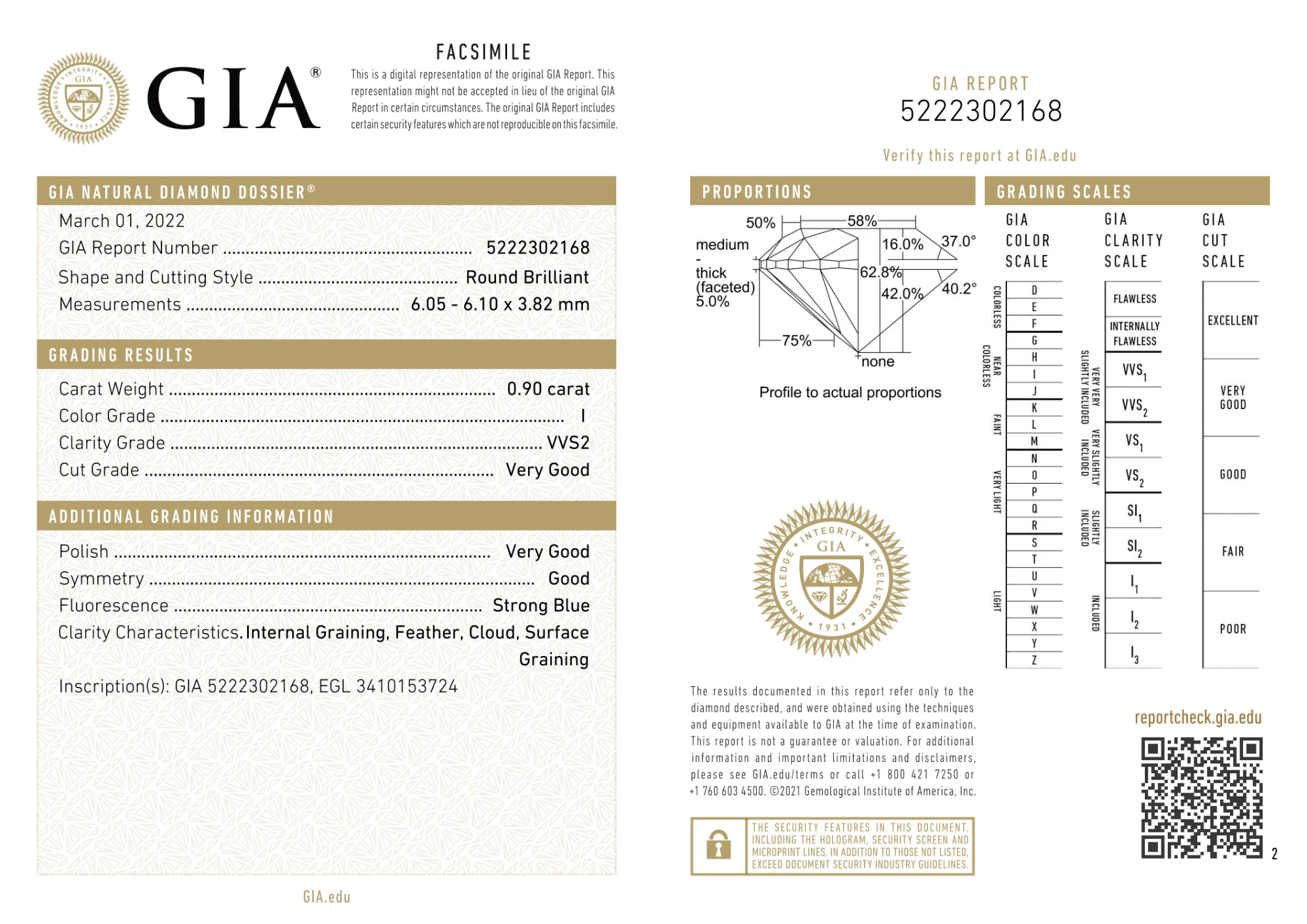 GIA Certified 0.90 Ct Round cut I VVS2 Loose Diamond - Image 2