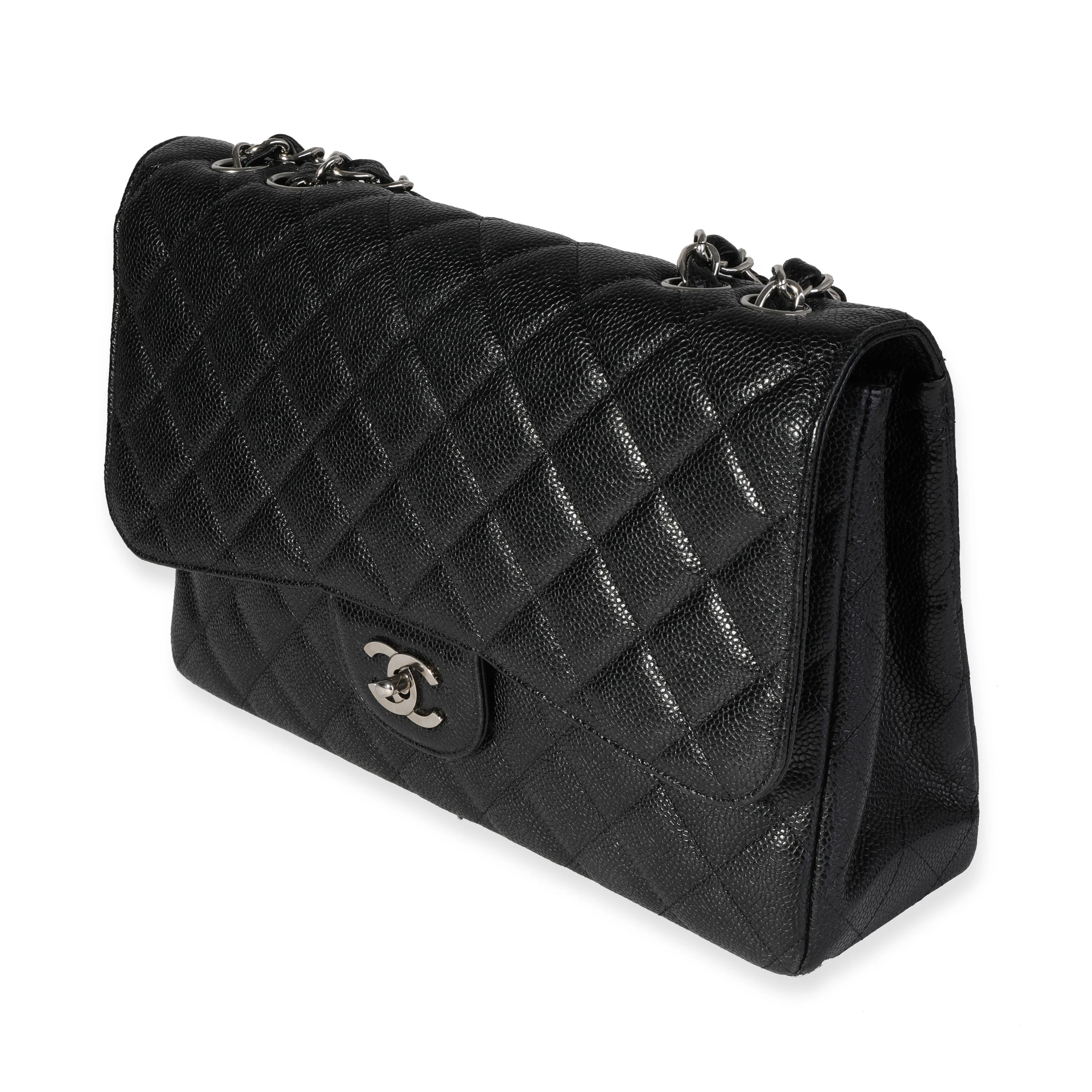 Black Caviar Quilted Jumbo Classic Single Flap Bag - Image 2