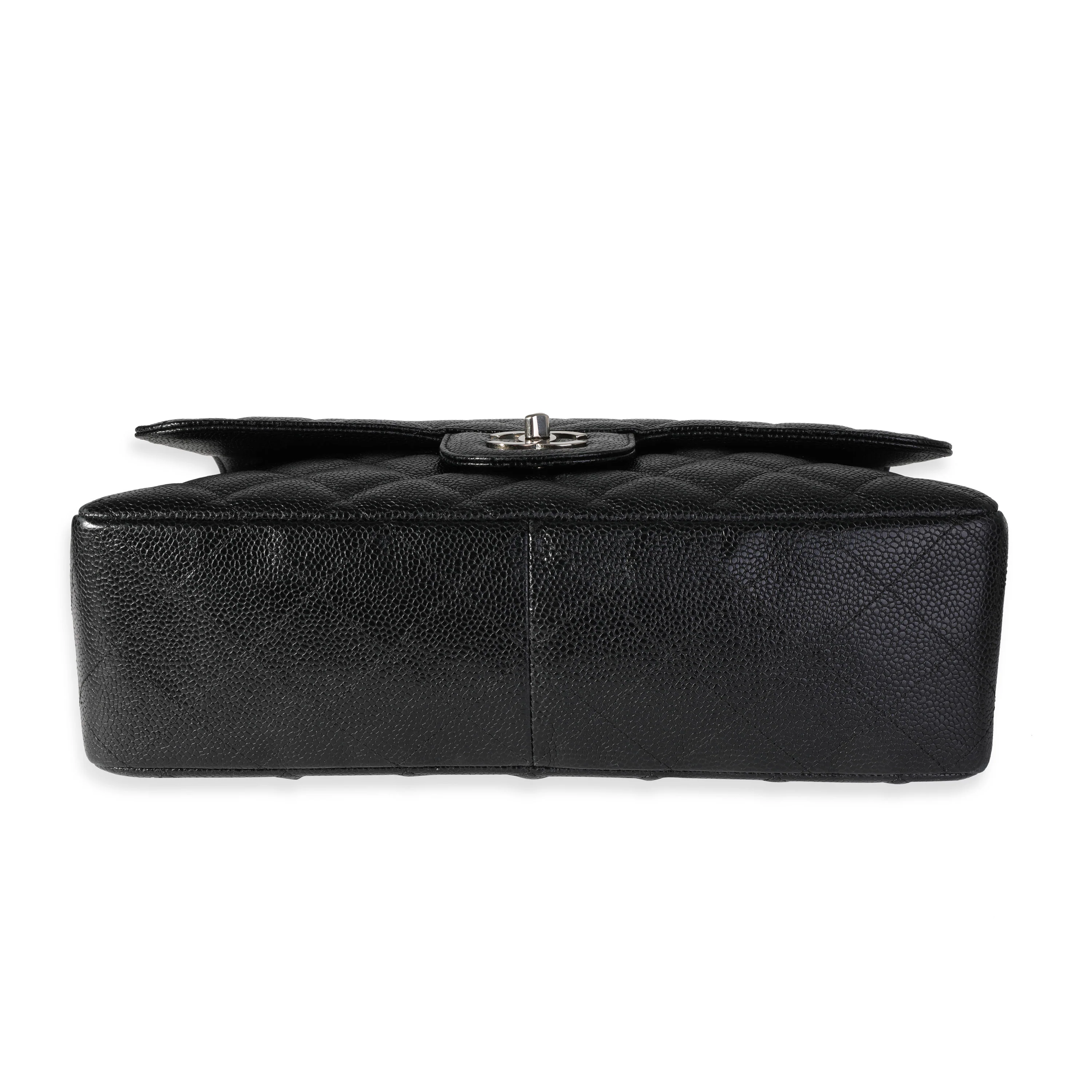 Black Caviar Quilted Jumbo Classic Single Flap Bag - Image 5