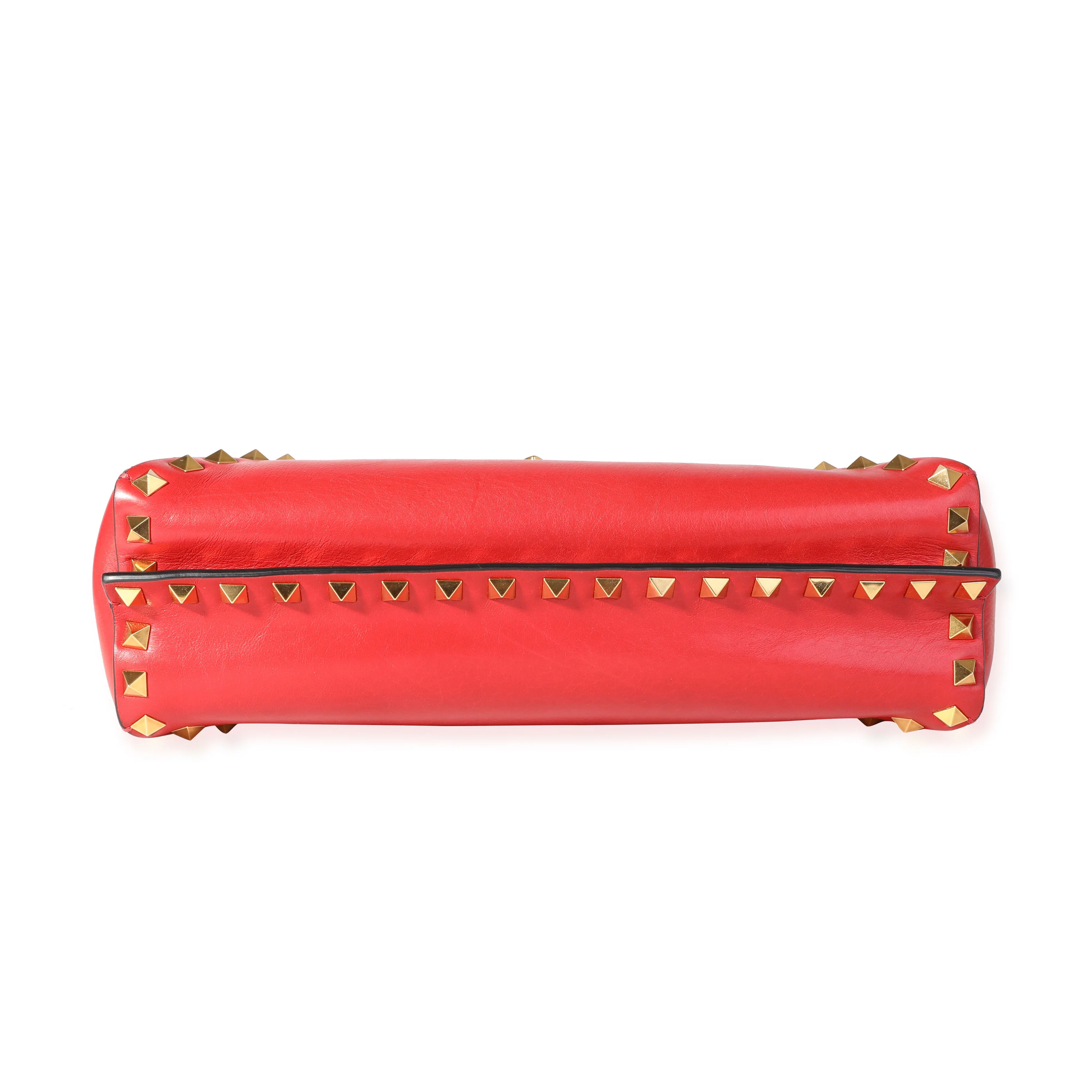 Red Leather Medium Rockstud Hype Shoulder Bag - Image 5