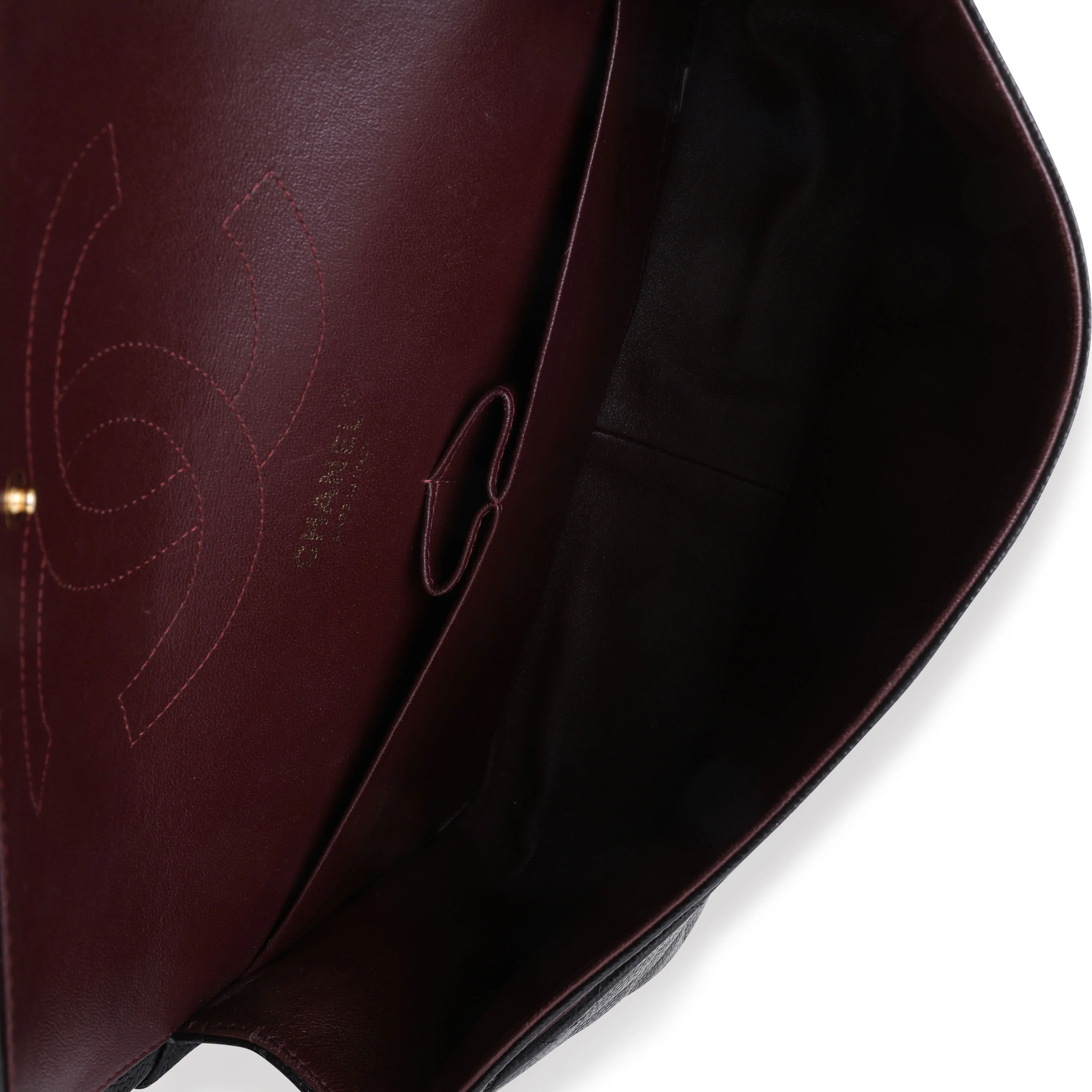 Black Quilted Caviar Jumbo Classic Double Flap Handbag - Image 8