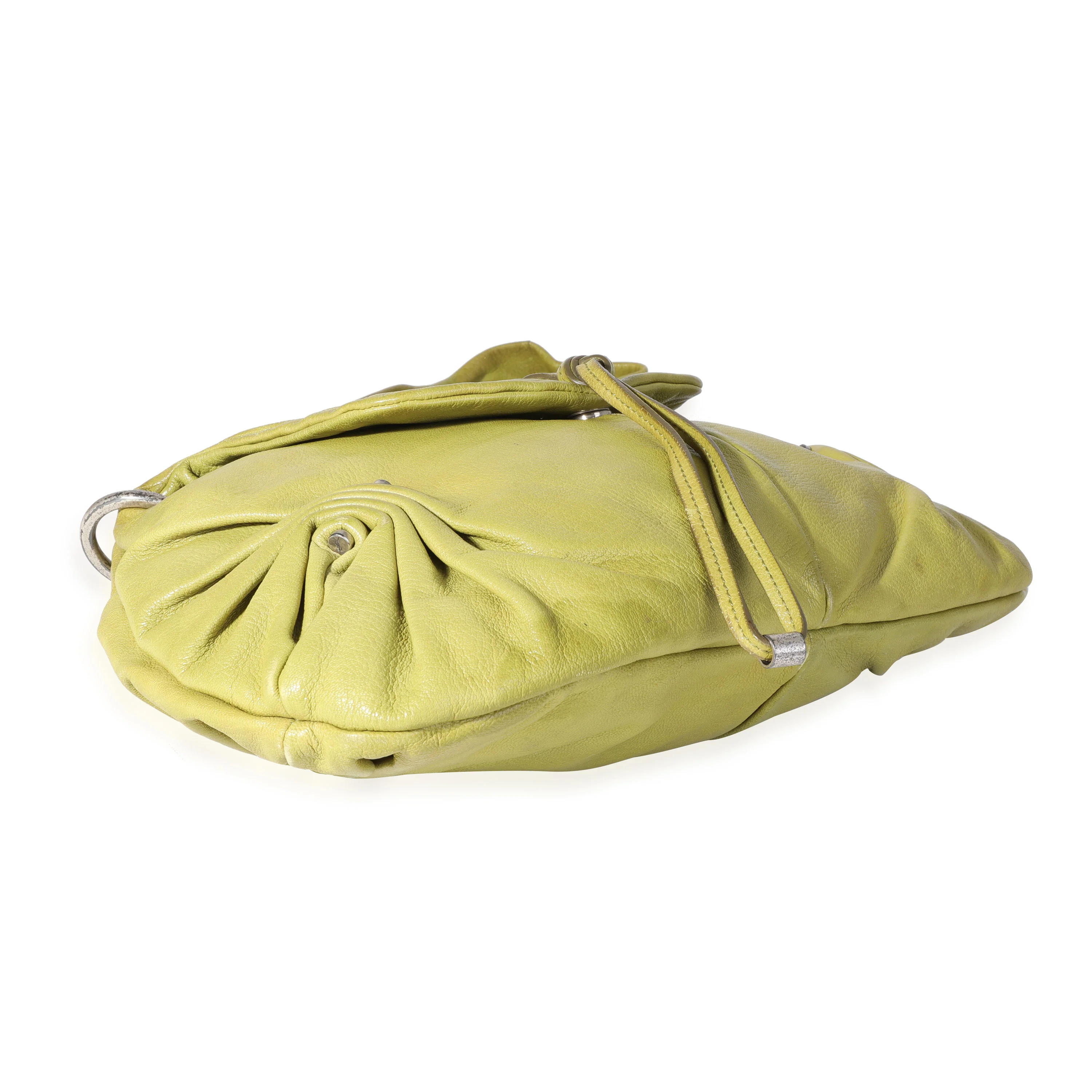 Yves Saint Laurent Vintage Green Leather Shoulder Bag - Image 5