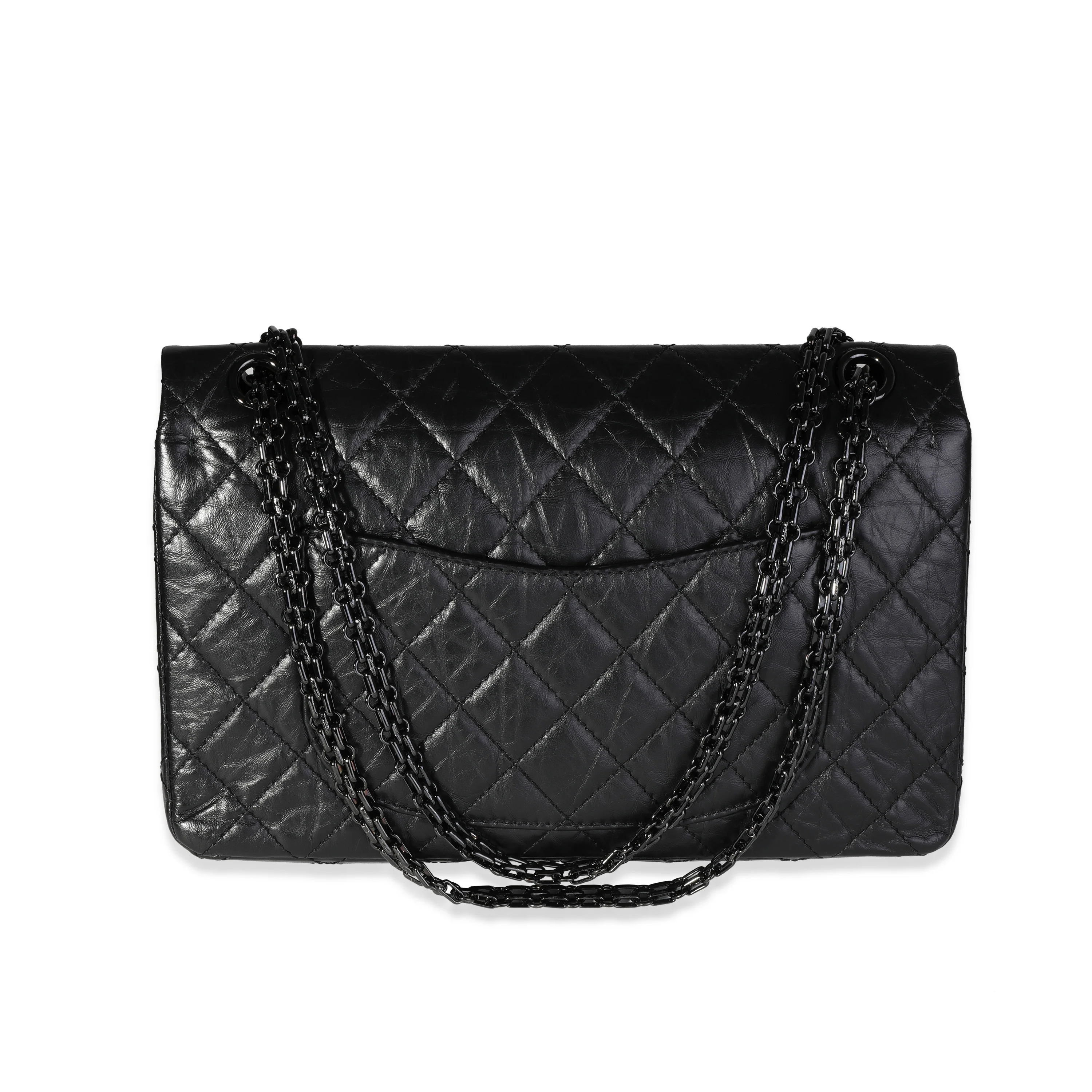 Chanel So Black Quilted Calfskin Reissue 2.55 226 Double Flap Bag - Image 2