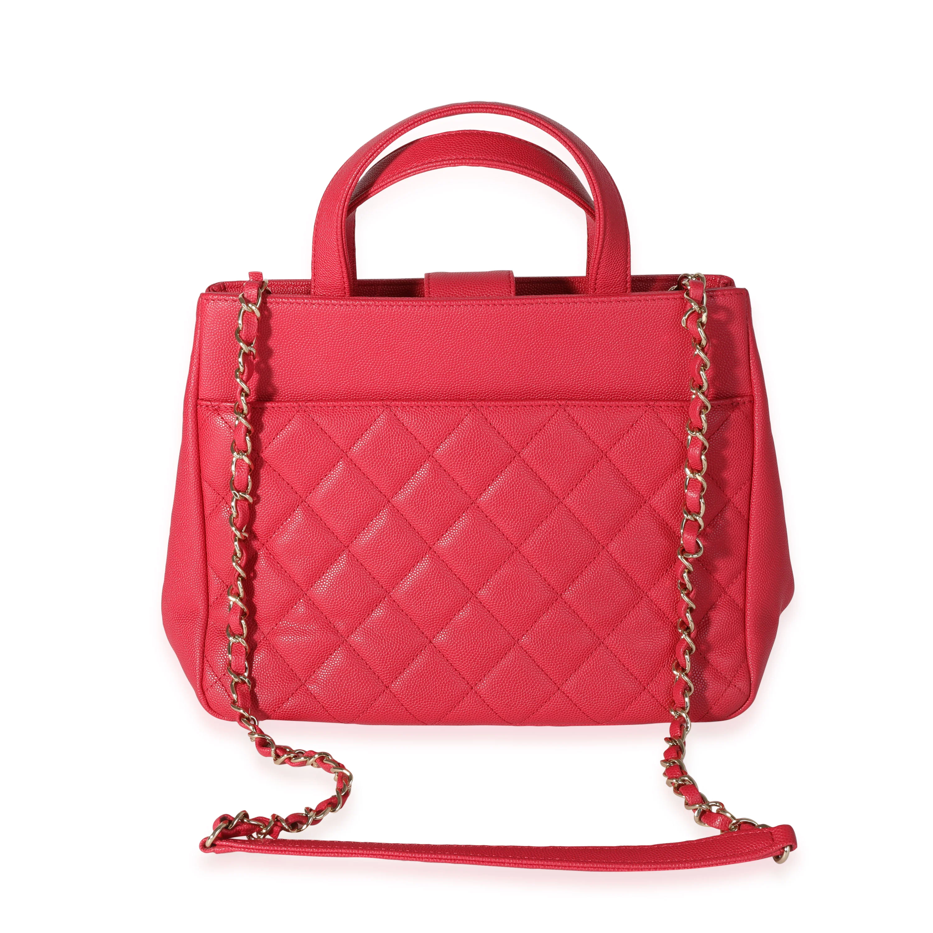 Chanel Pink Caviar Quilted Small Business Affinity Shopping Bag - Image 3
