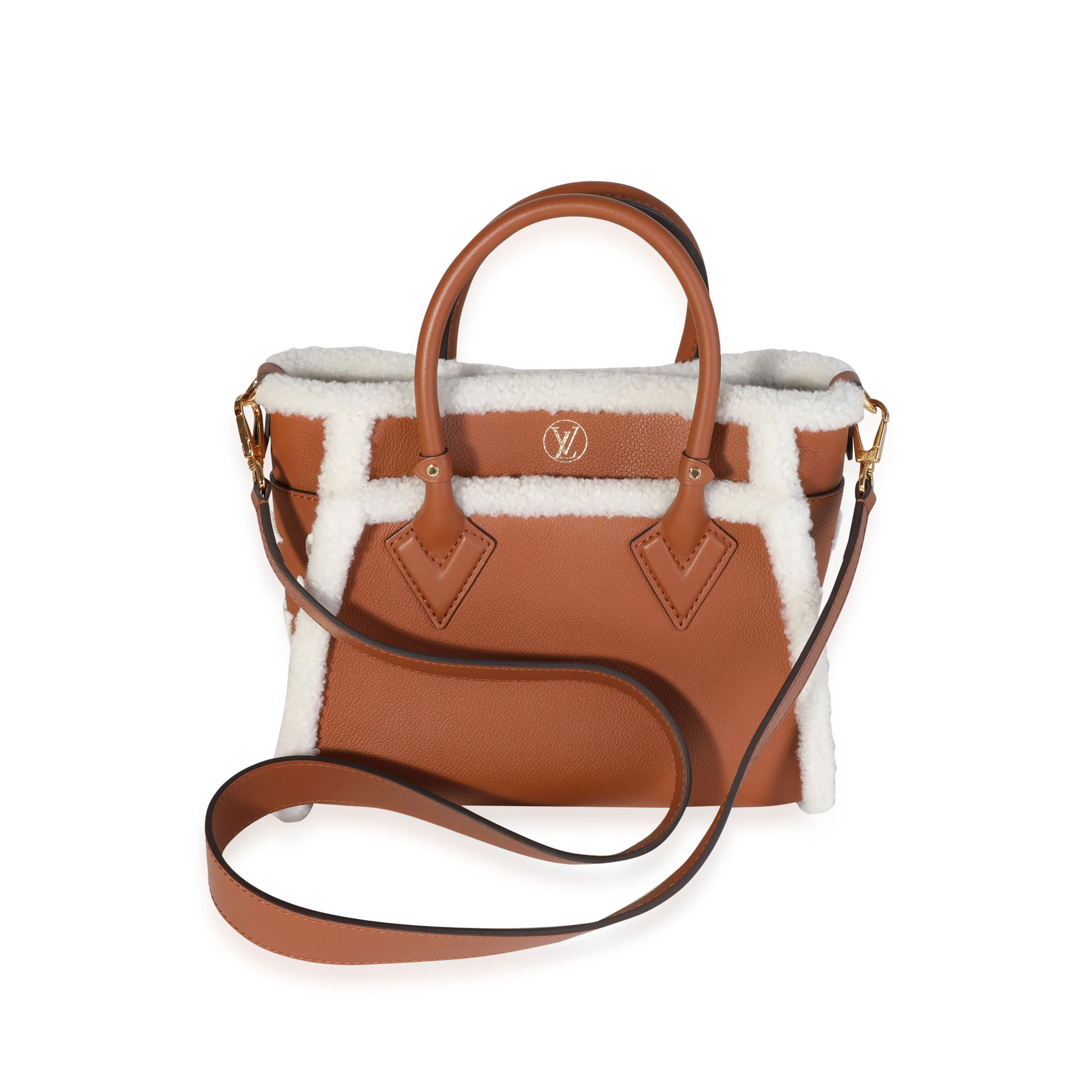 Caramel Calfskin and Shearling On My Side PM - Image 3