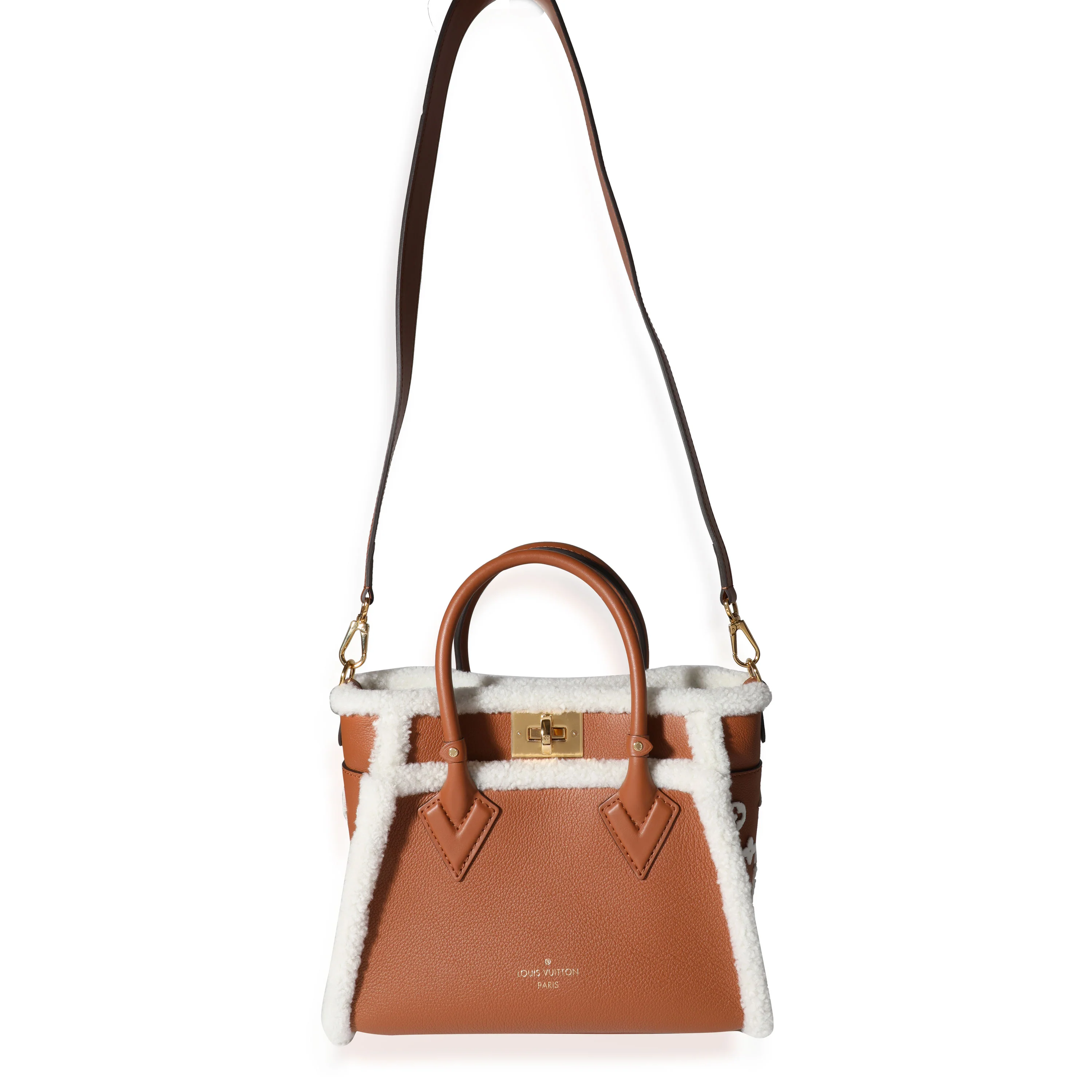 Caramel Calfskin and Shearling On My Side PM - Image 4