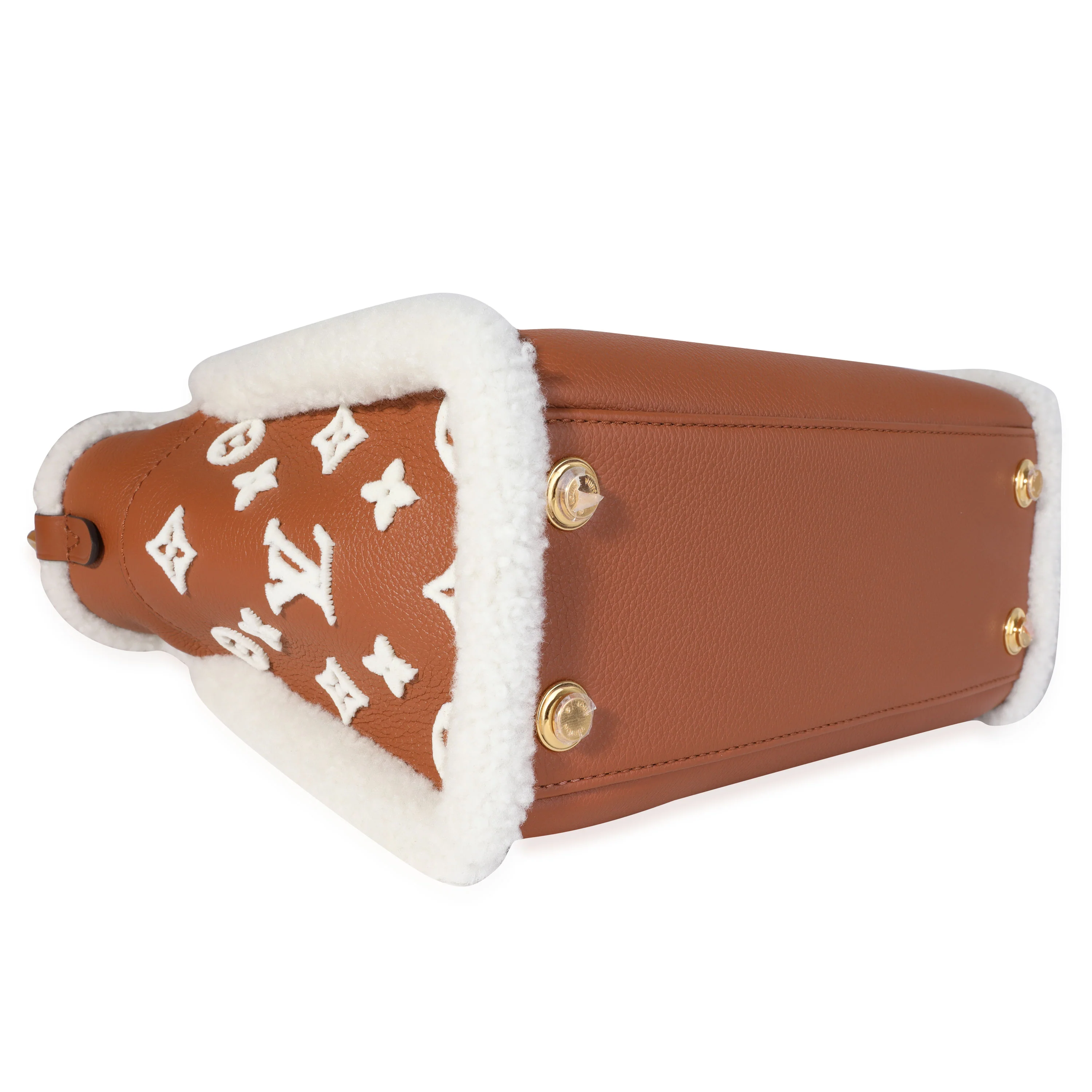 Caramel Calfskin and Shearling On My Side PM - Image 6