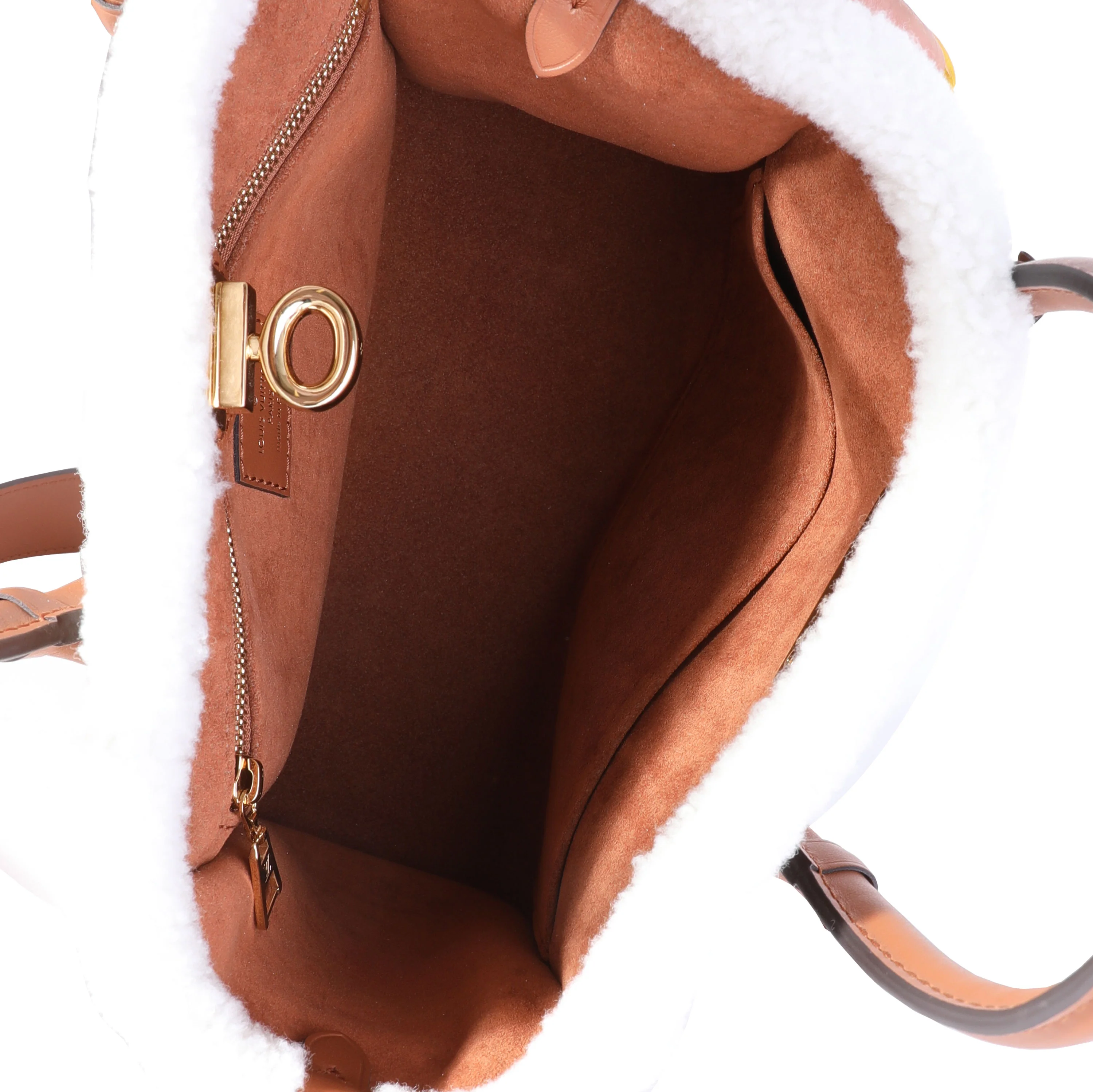 Caramel Calfskin and Shearling On My Side PM - Image 8