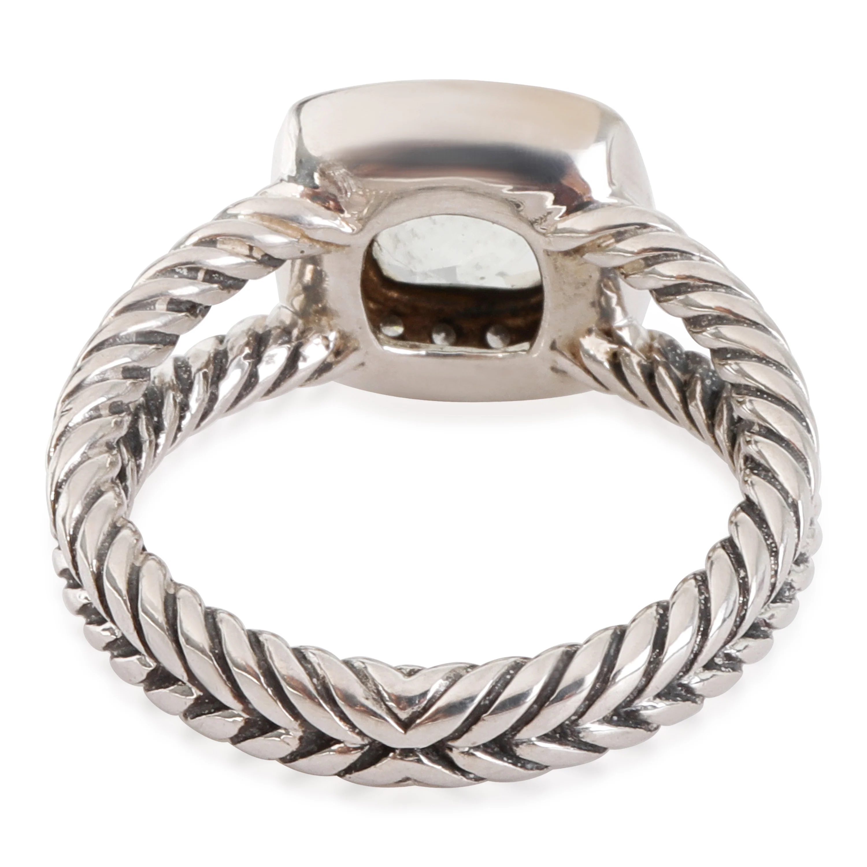 David Yurman Albion Prasiolite Diamond Ring in Sterling Silver 0.17 CTW - Image 3