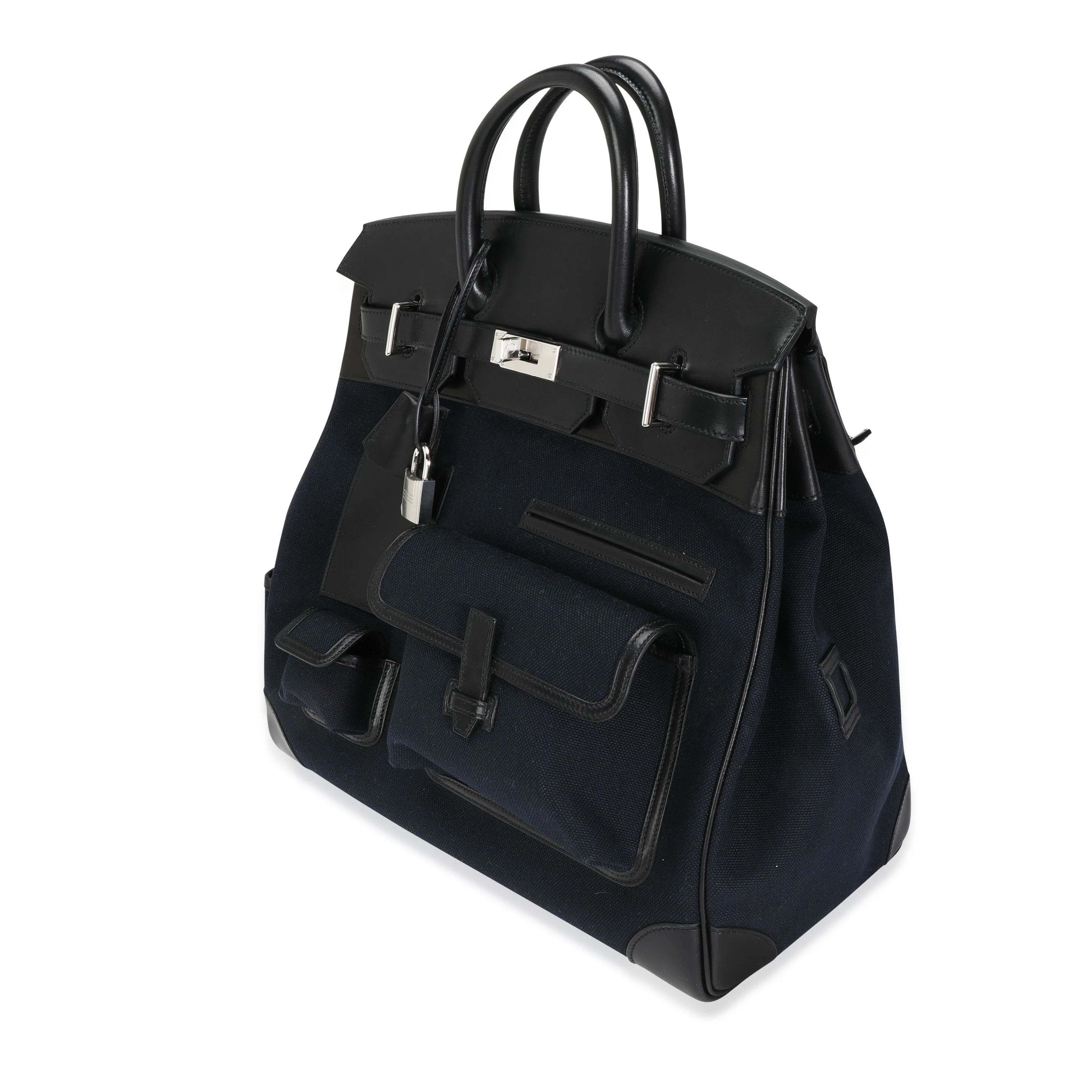 Bleu Marine Toile Black Box Cargo HAC Birkin 40 PHW - Image 2