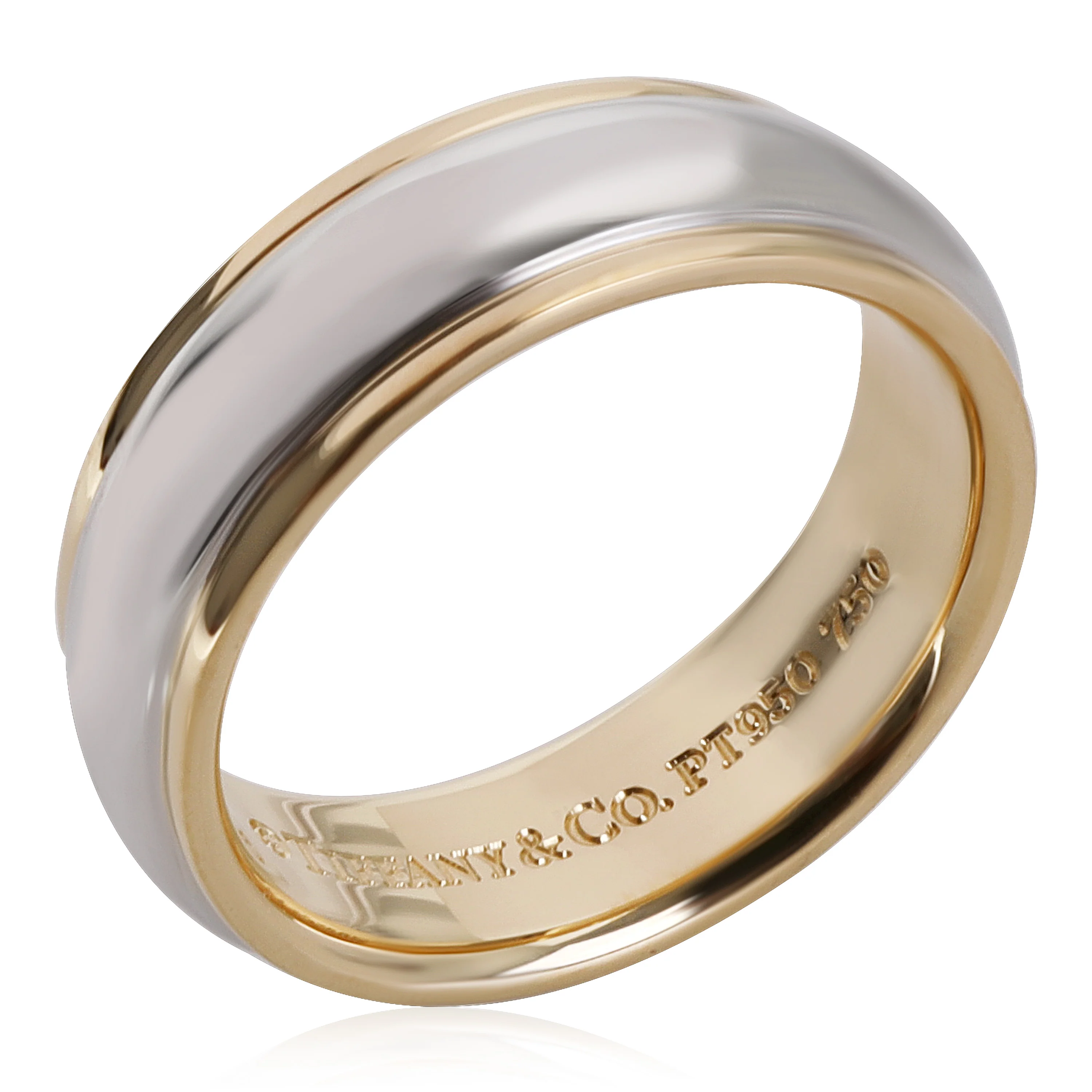Vintage Lucida 6 mm Wedding Band in 18k Yellow Gold/Platinum - Image 4