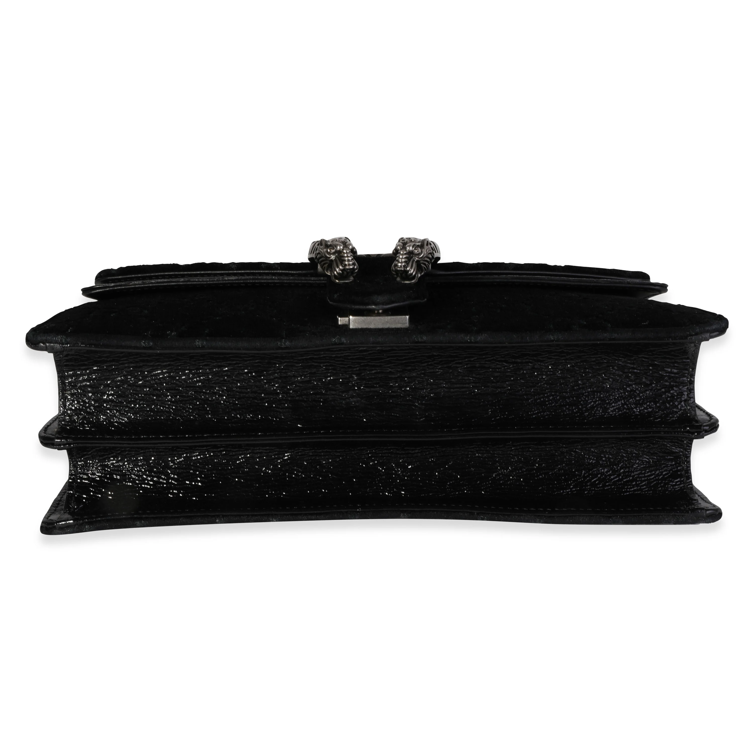 Gucci Black GG Velvet & Patent Leather Small Dionysus Bag - Image 5