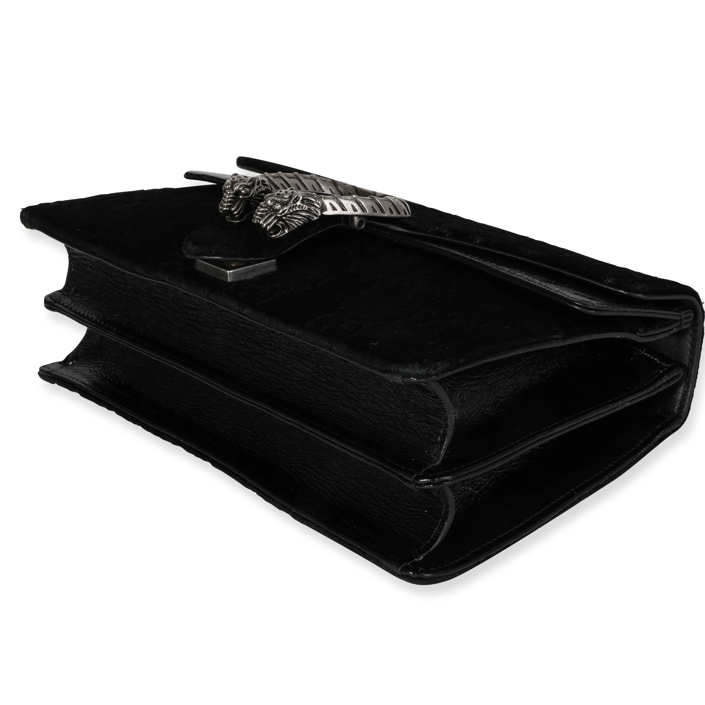Gucci Black GG Velvet & Patent Leather Small Dionysus Bag - Image 6