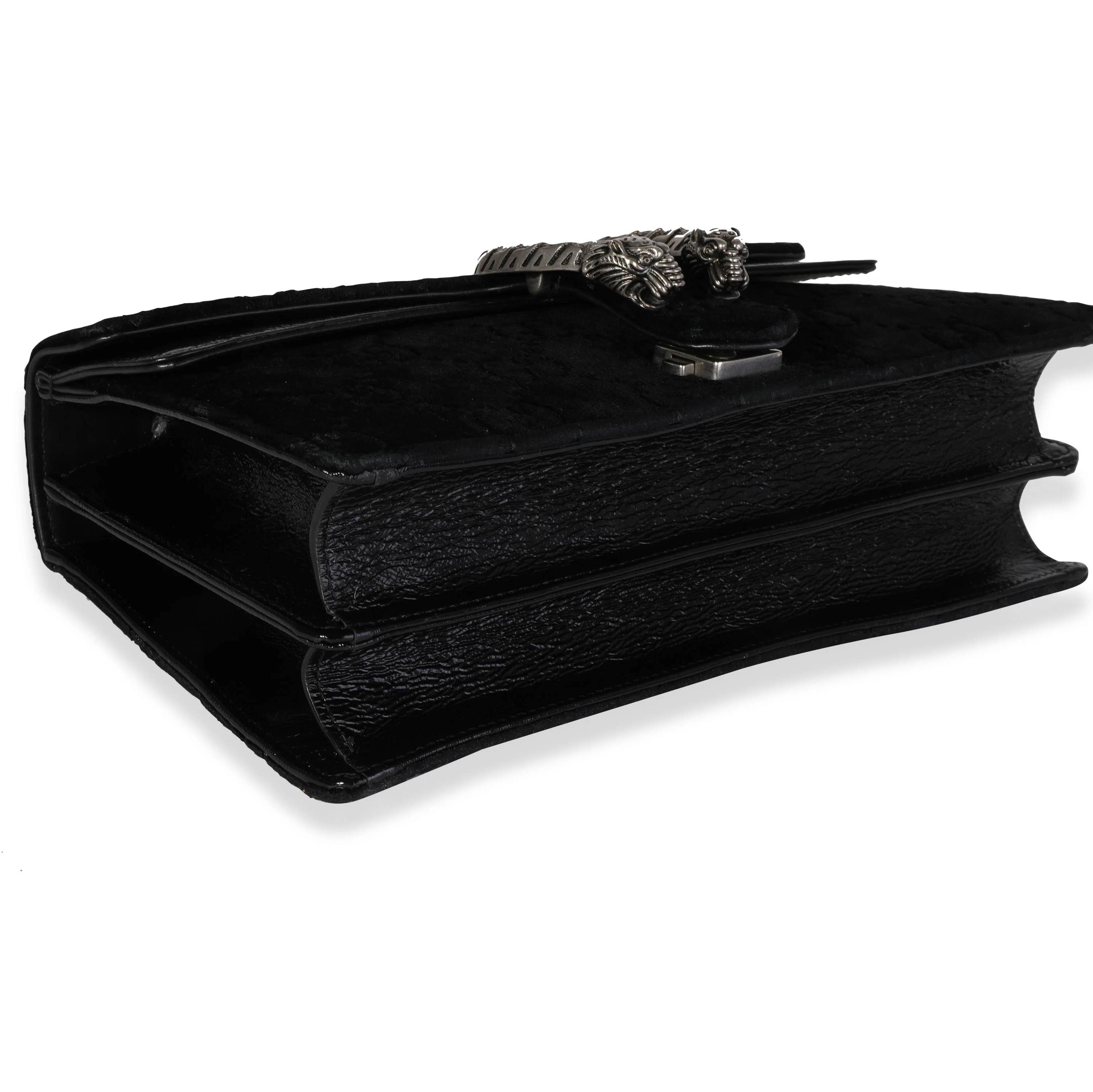 Gucci Black GG Velvet & Patent Leather Small Dionysus Bag - Image 7