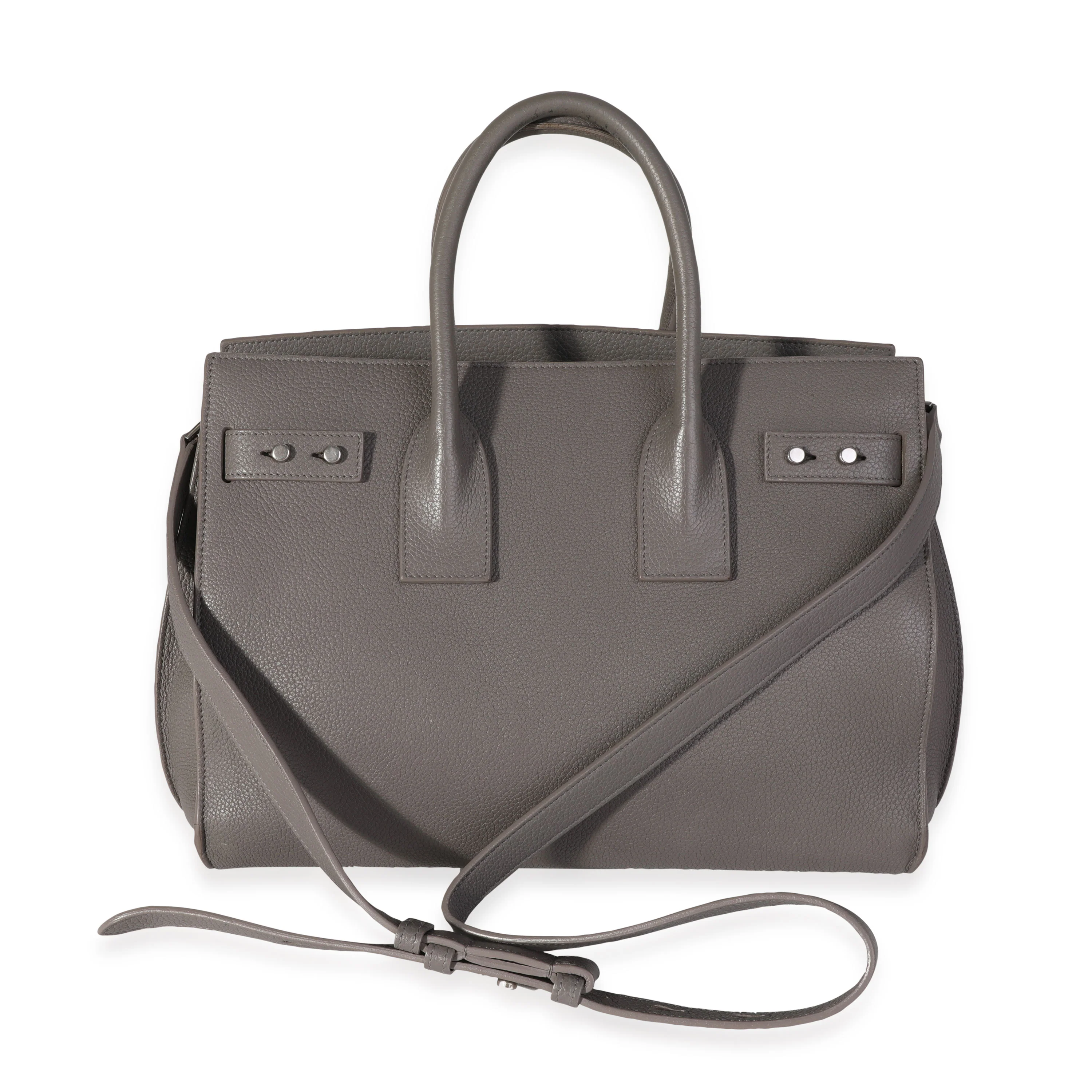 Gray Grained Calfskin Souple Sac De Jour - Image 3
