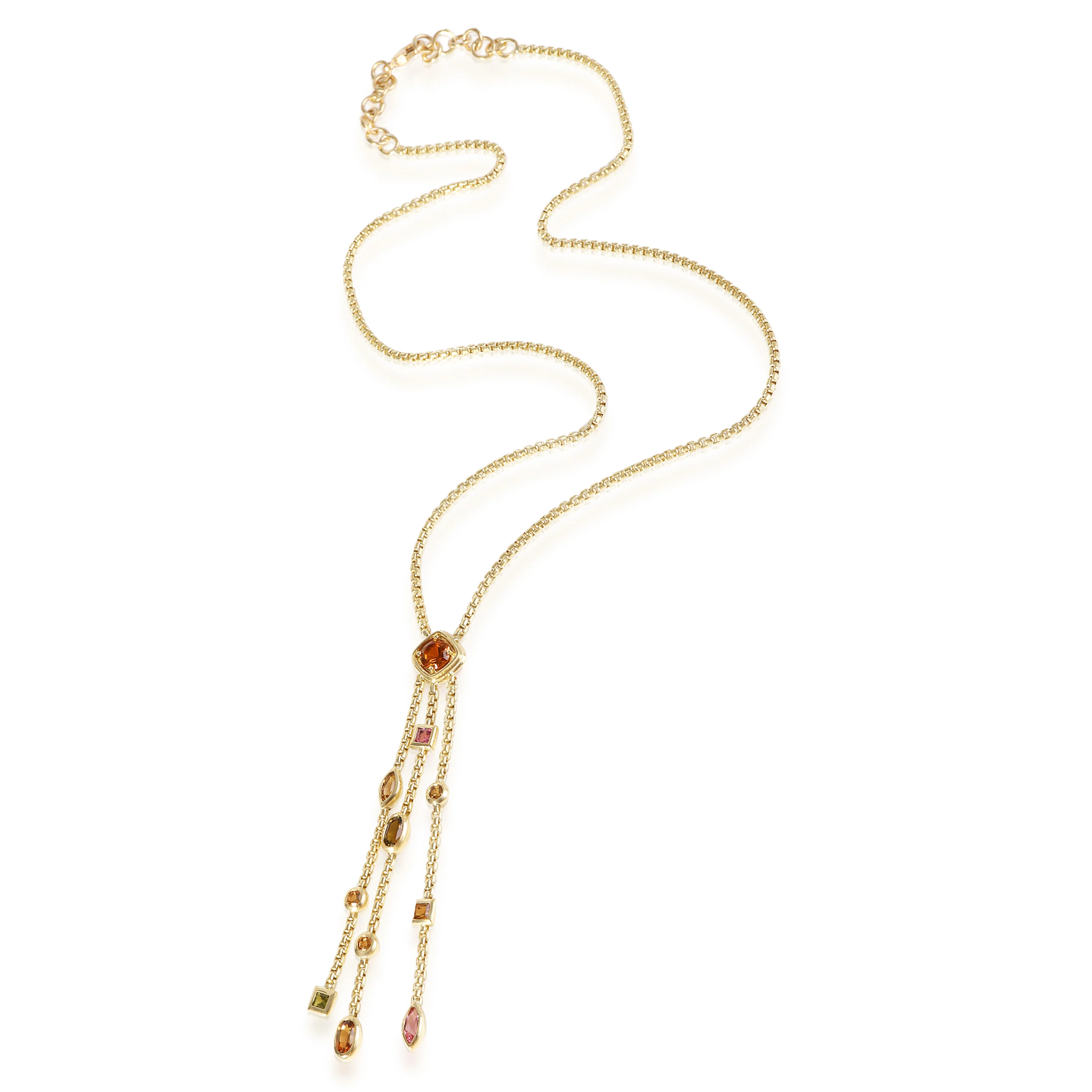 David Yurman Confetti Mix Necklace with Three Chain Drop in 18k Yellow Gold - Image 3