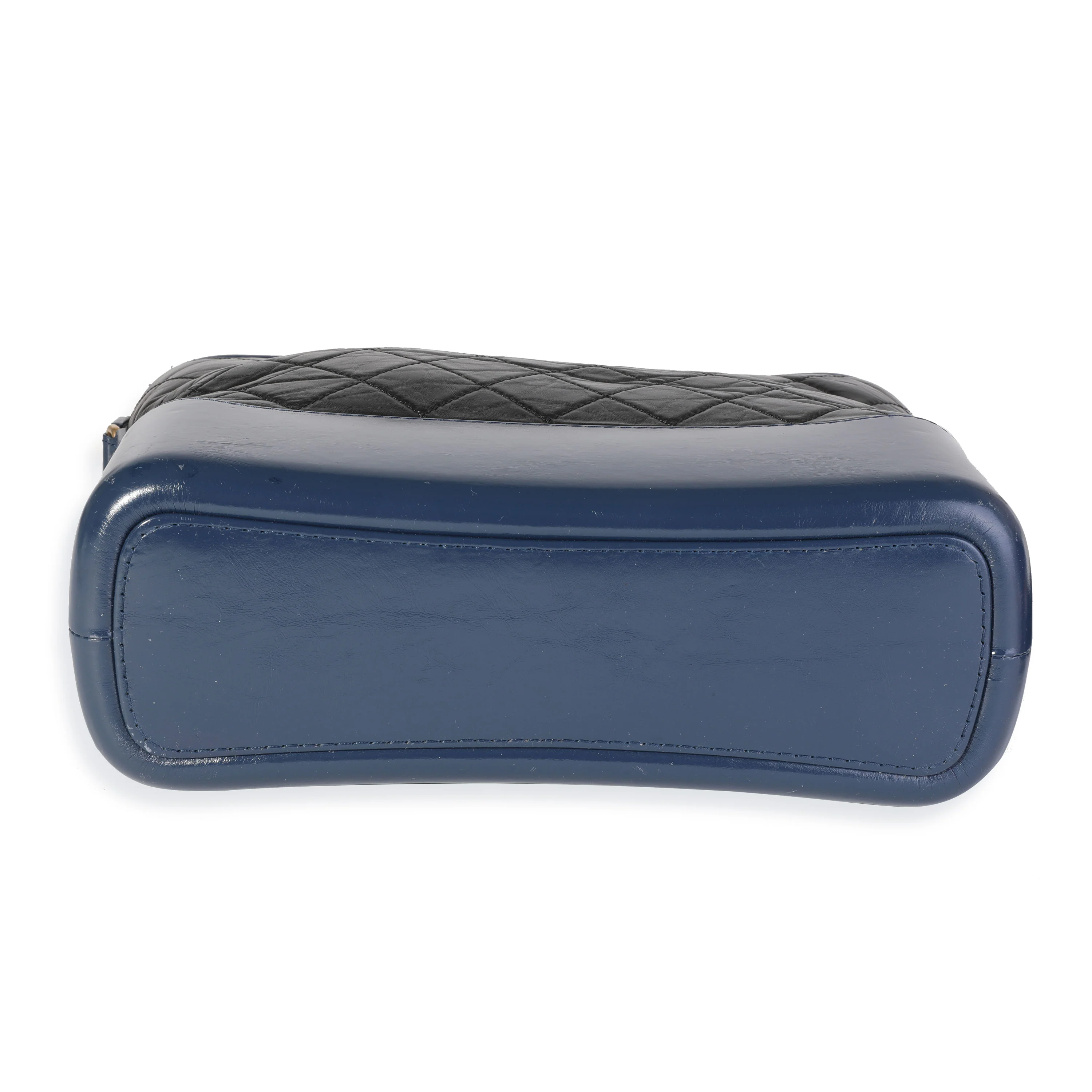 Black & Blue Quilted Aged Calfskin Large Gabrielle Hobo - Image 5