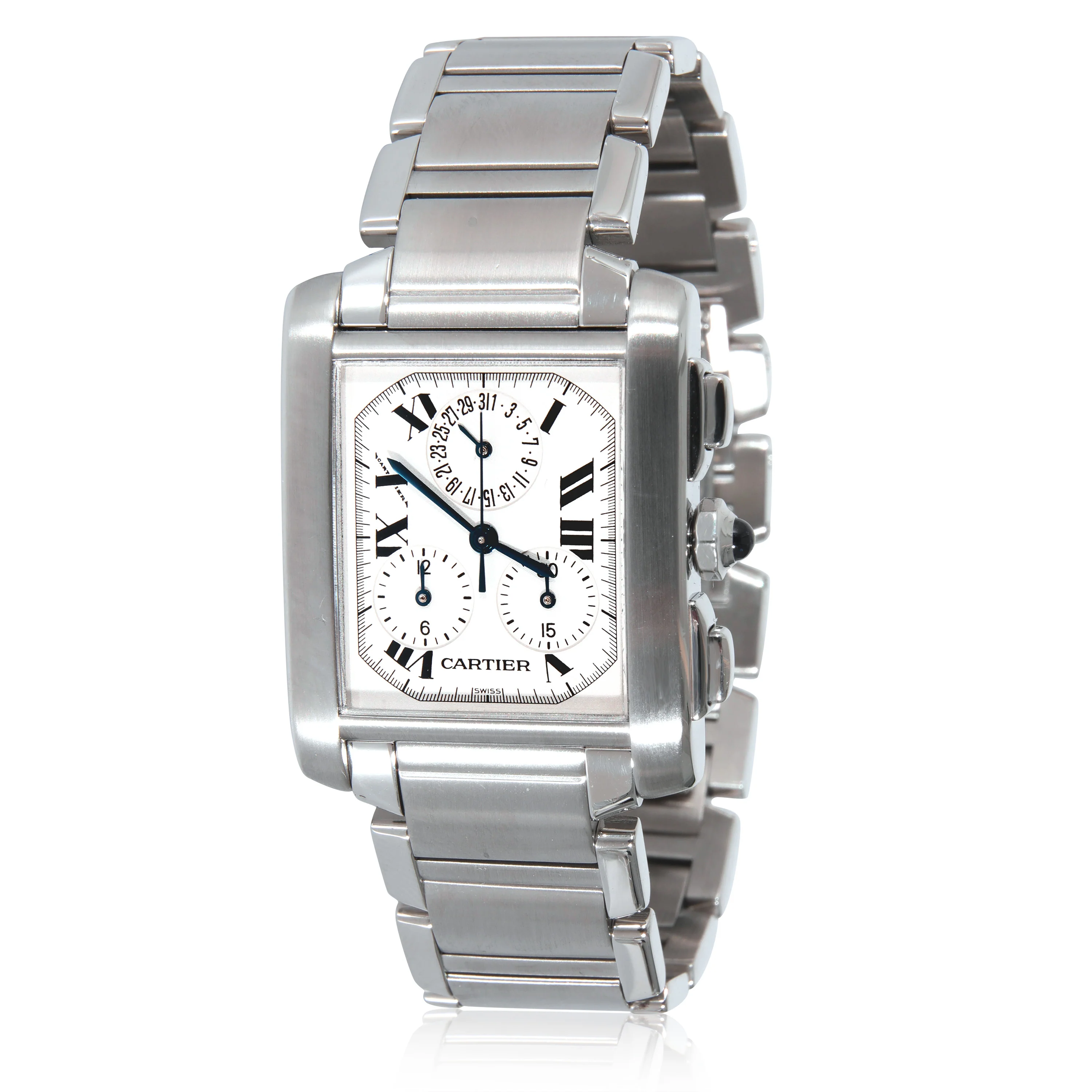 Cartier Tank Francaise Chronoflex W51001Q3 Mens Watch in  Stainless Steel