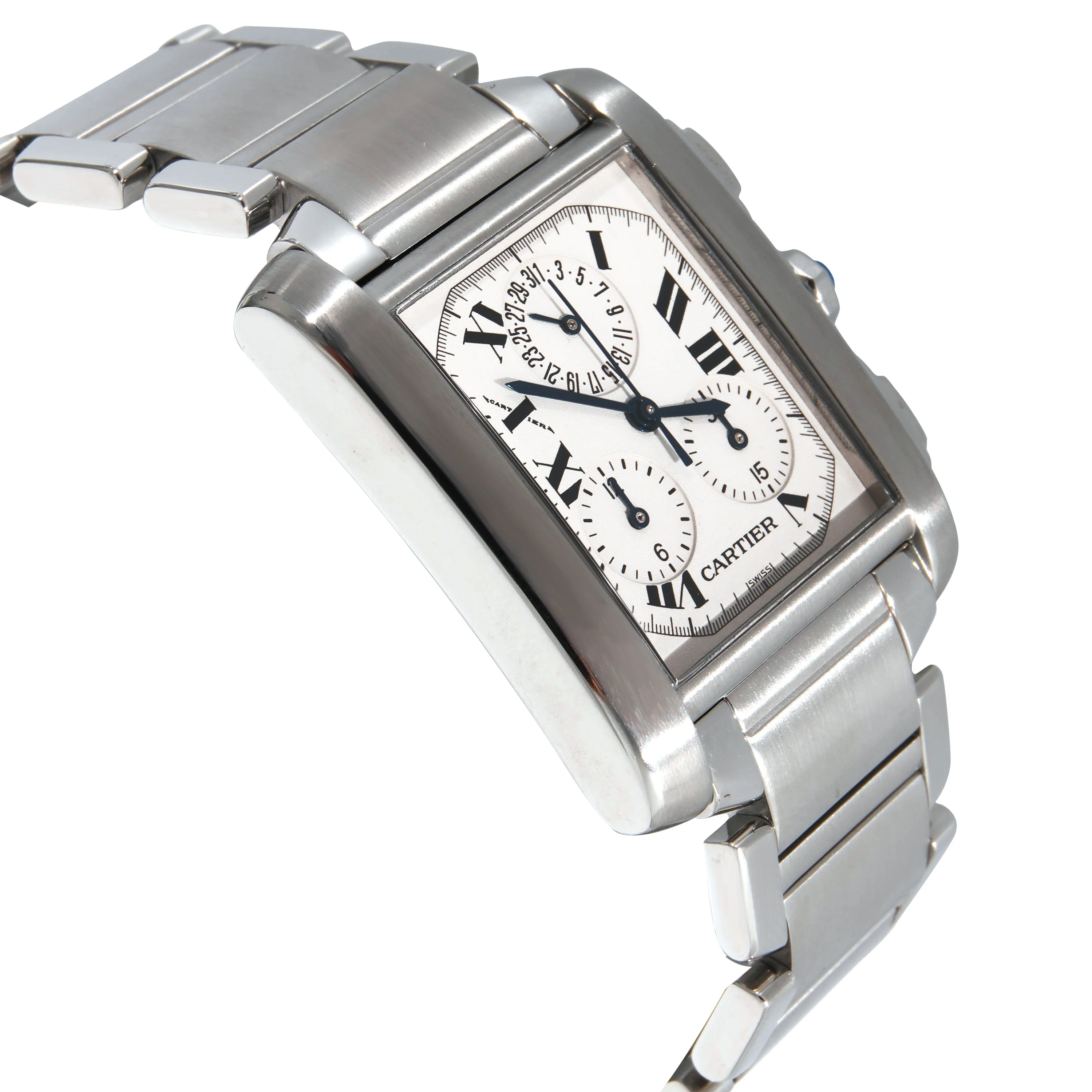 Cartier Tank Francaise Chronoflex W51001Q3 Mens Watch in  Stainless Steel - Image 2