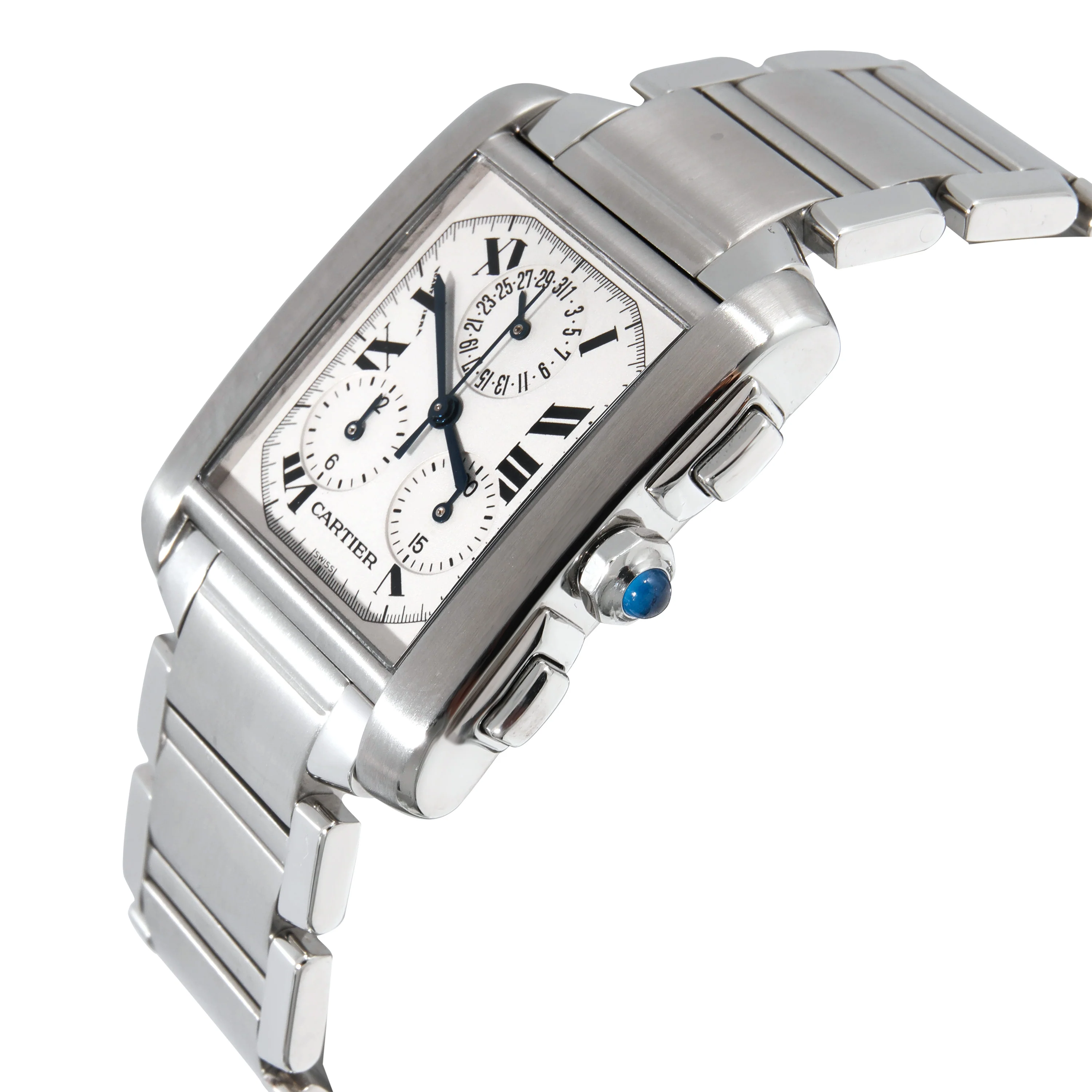 Cartier Tank Francaise Chronoflex W51001Q3 Mens Watch in  Stainless Steel - Image 3