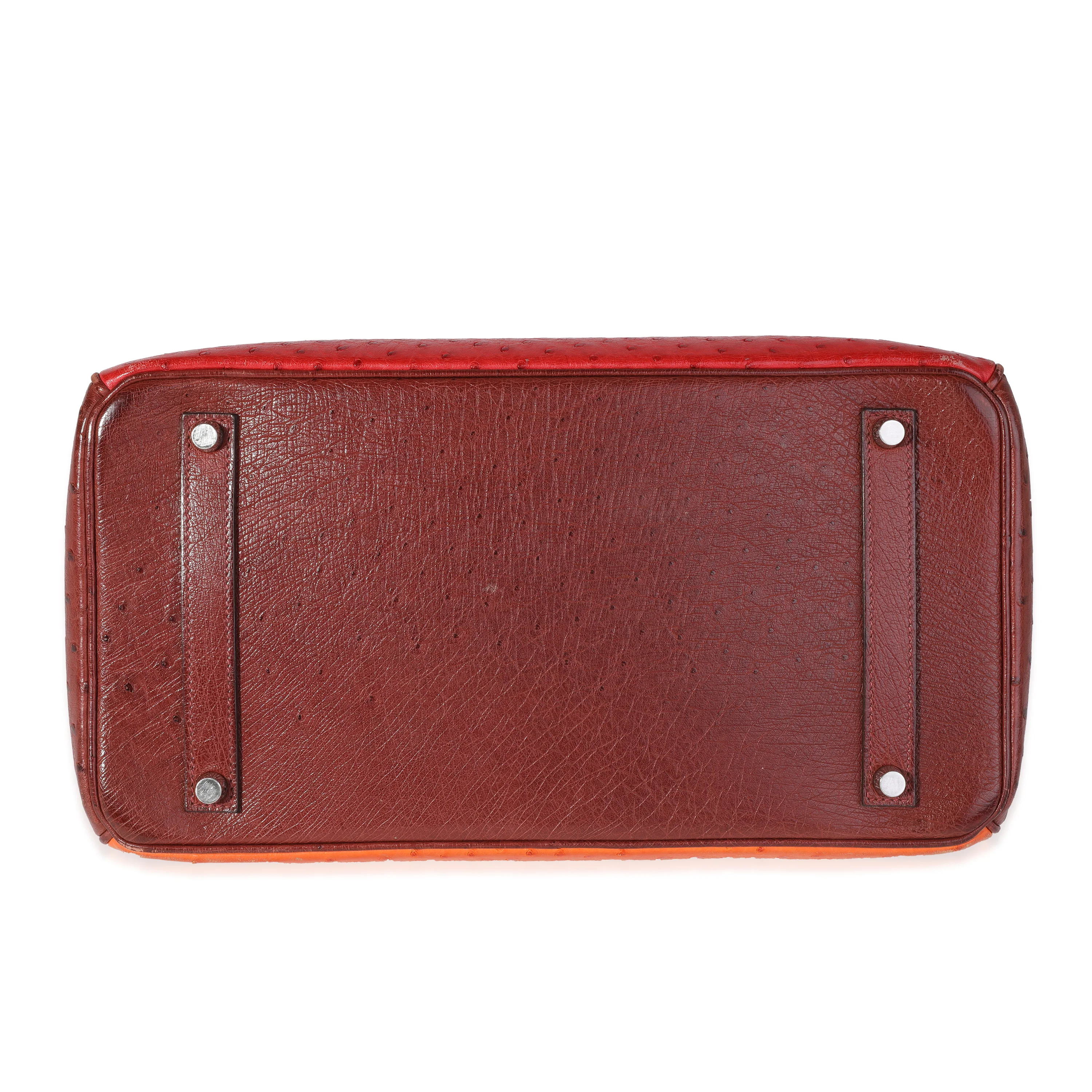 Rouge Vif Tangerine Rouge H Ostrich Birkin 35 PHW - Image 5