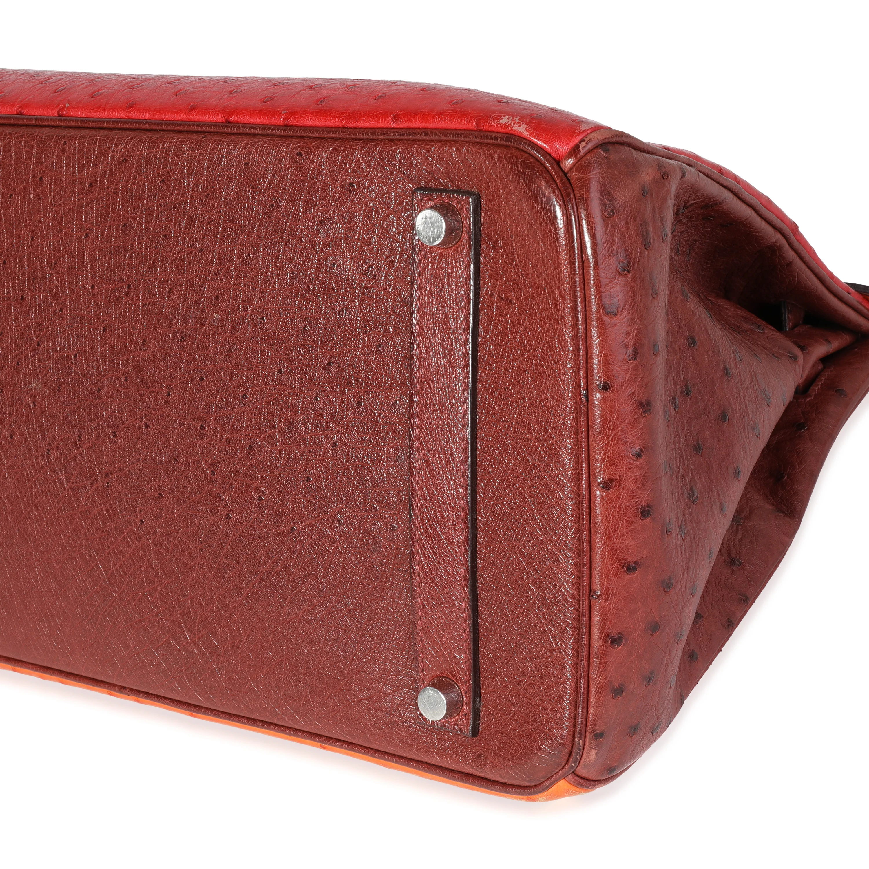 Rouge Vif Tangerine Rouge H Ostrich Birkin 35 PHW - Image 7