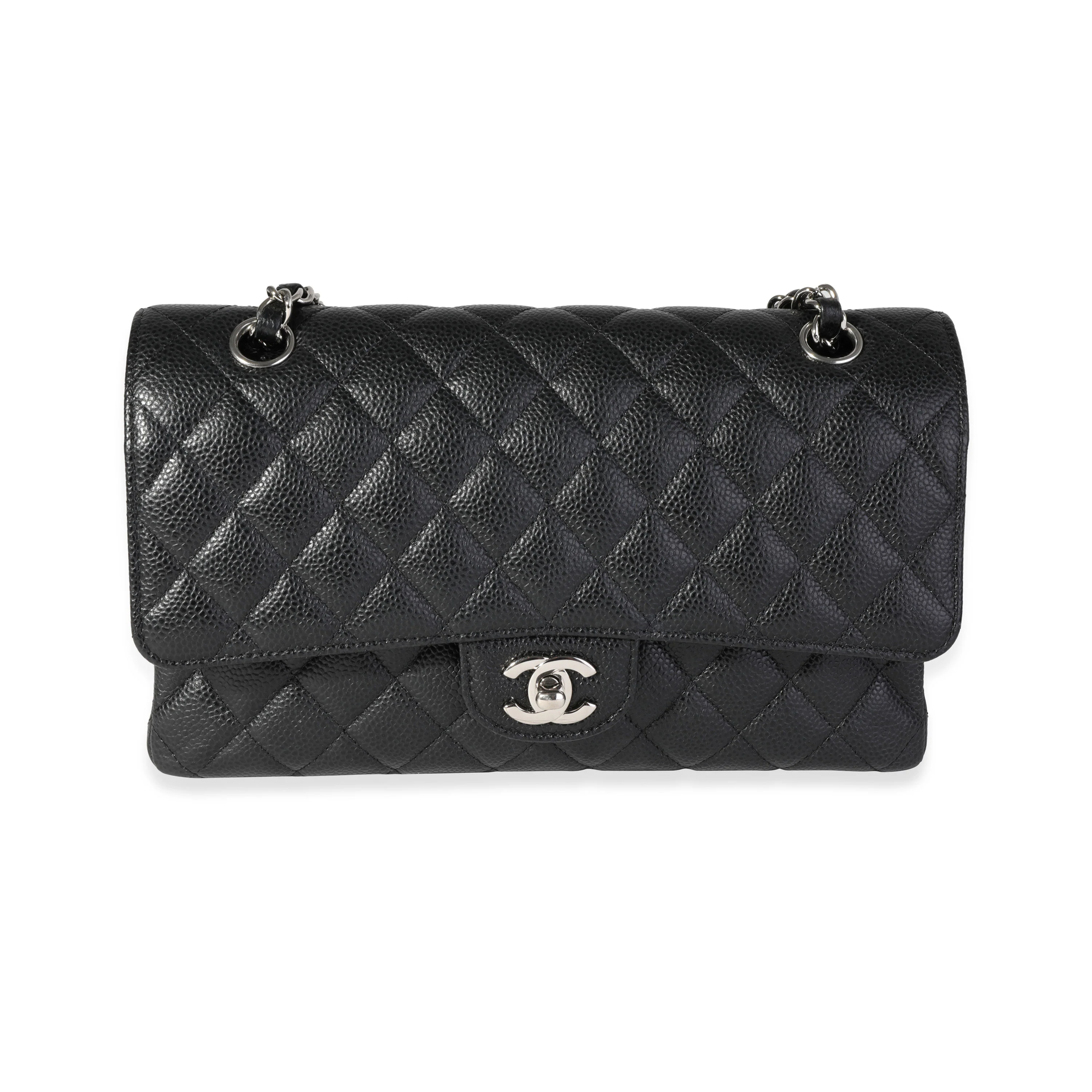 Chanel Black Quilted Caviar Medium Classic Double Flap Bag