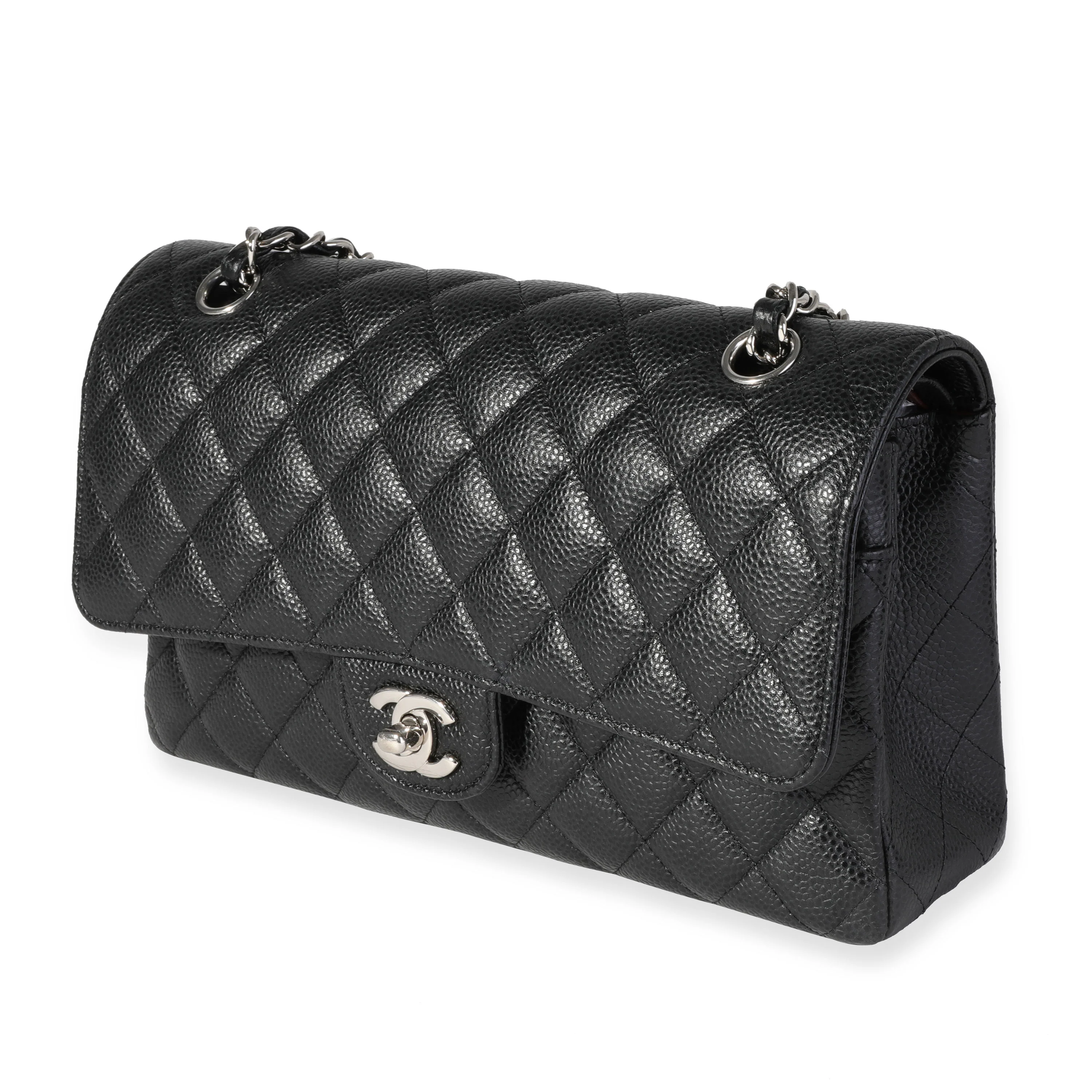 Chanel Black Quilted Caviar Medium Classic Double Flap Bag - Image 2