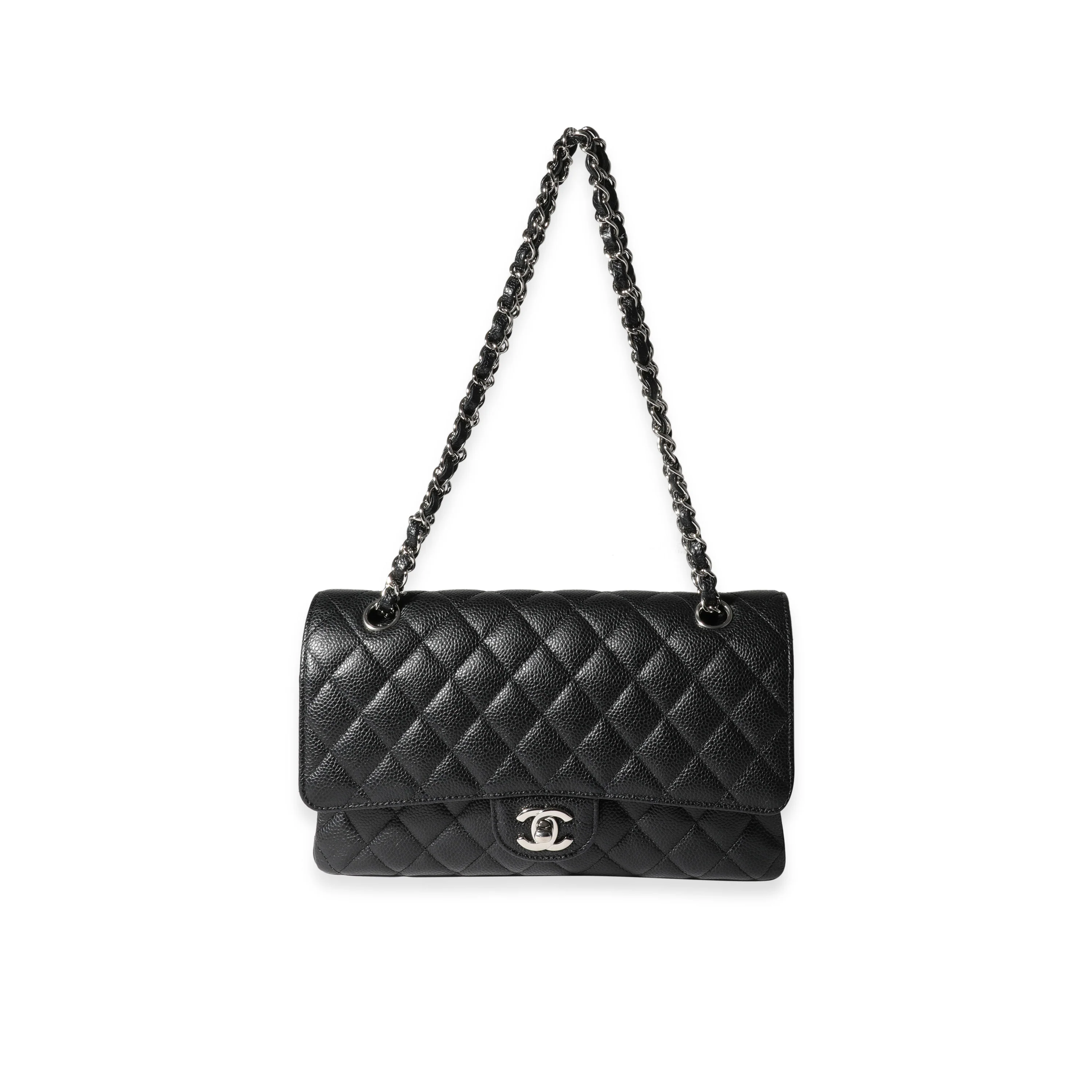 Chanel Black Quilted Caviar Medium Classic Double Flap Bag - Image 4