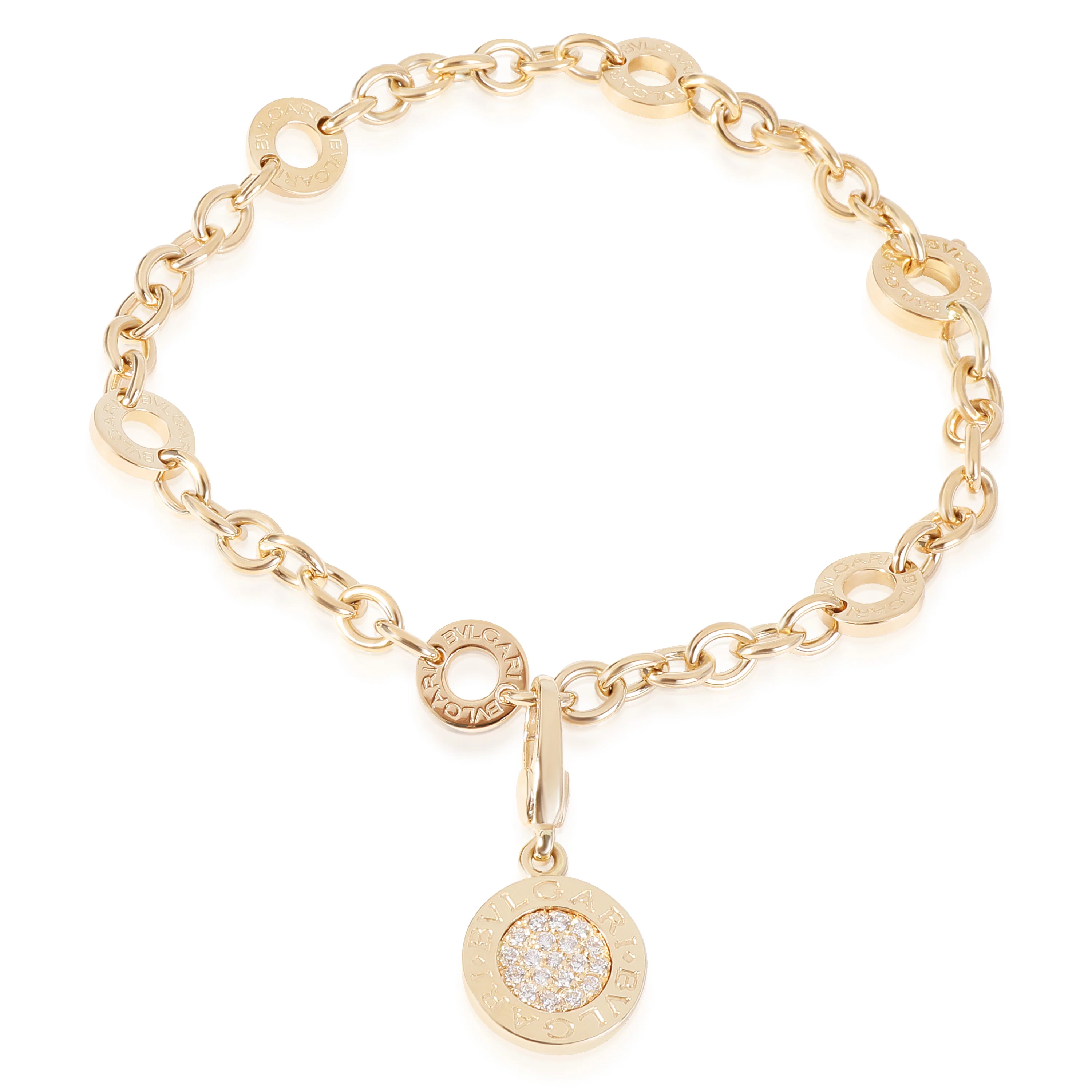 Bvlgari Bvlgari Diamond Link Bracelet in 18k Yellow Gold 0.19 CTW