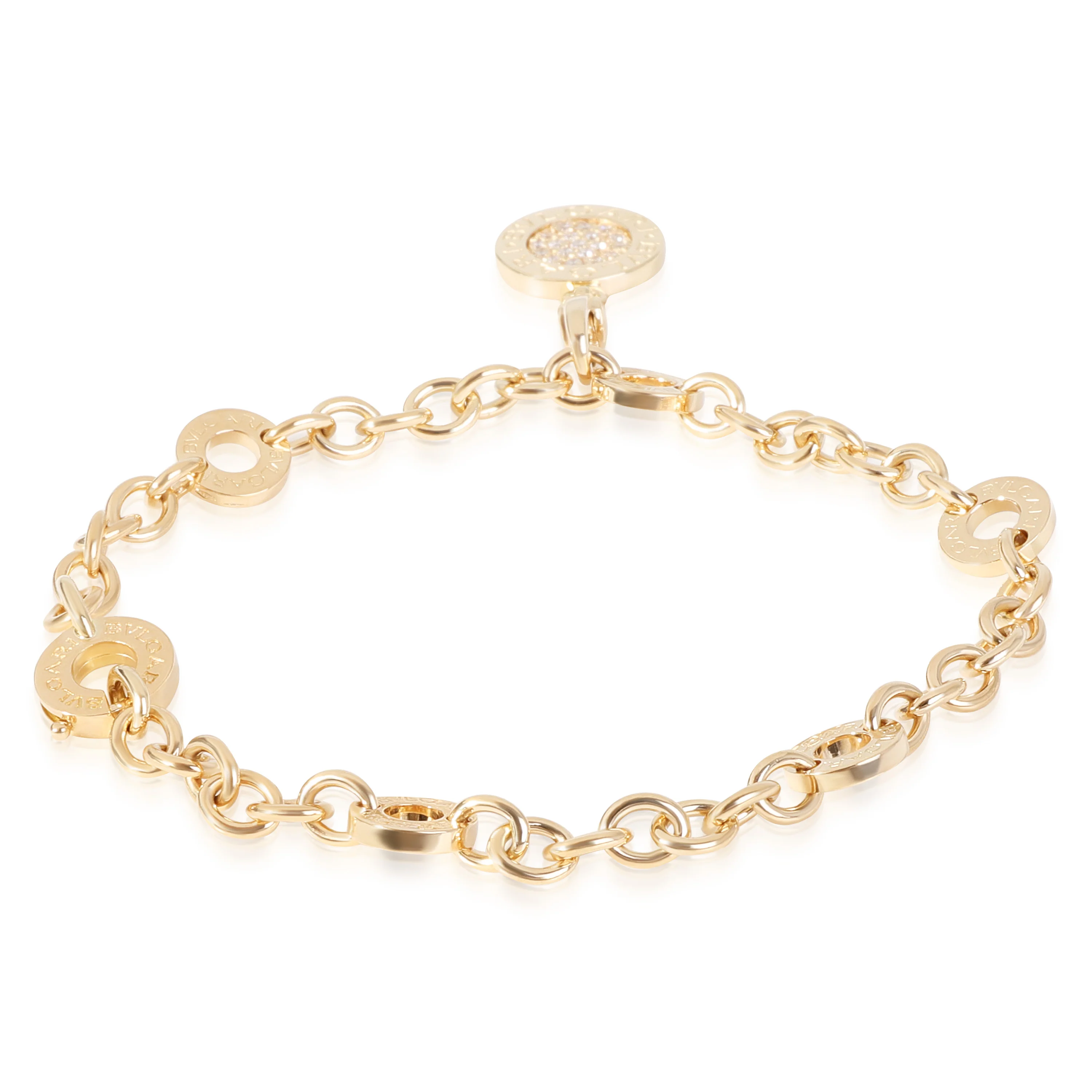 Bvlgari Bvlgari Diamond Link Bracelet in 18k Yellow Gold 0.19 CTW - Image 2