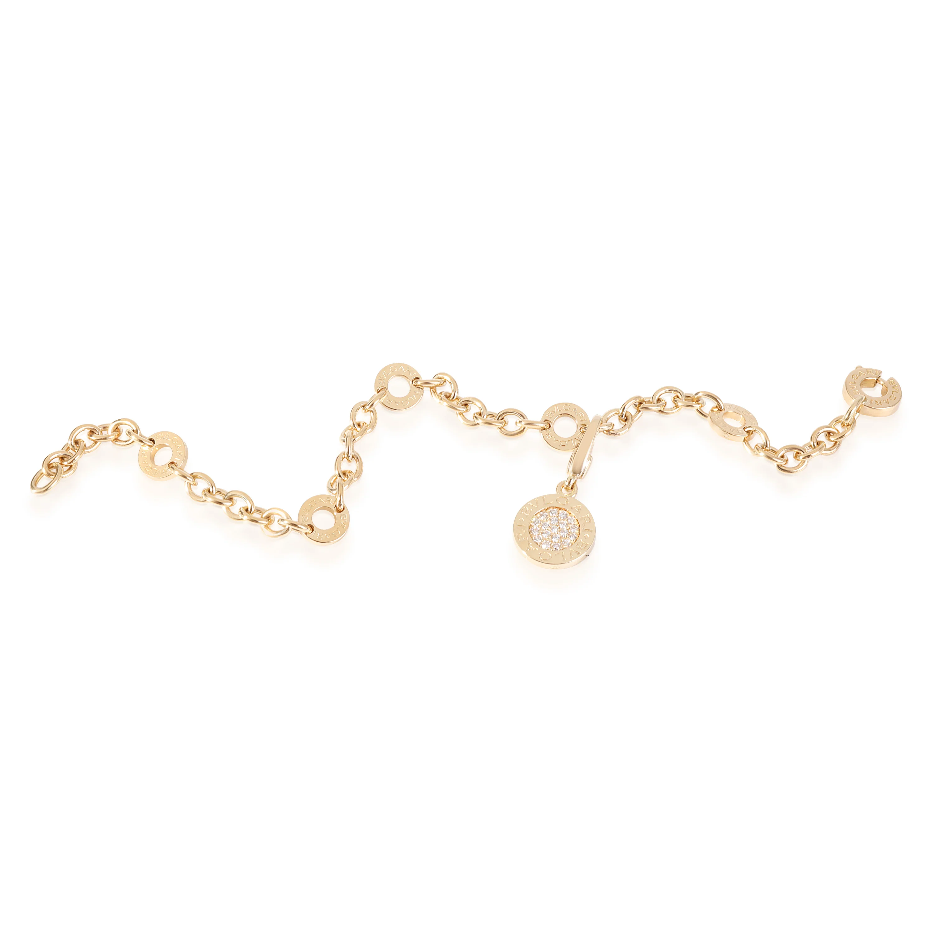 Bvlgari Bvlgari Diamond Link Bracelet in 18k Yellow Gold 0.19 CTW - Image 3