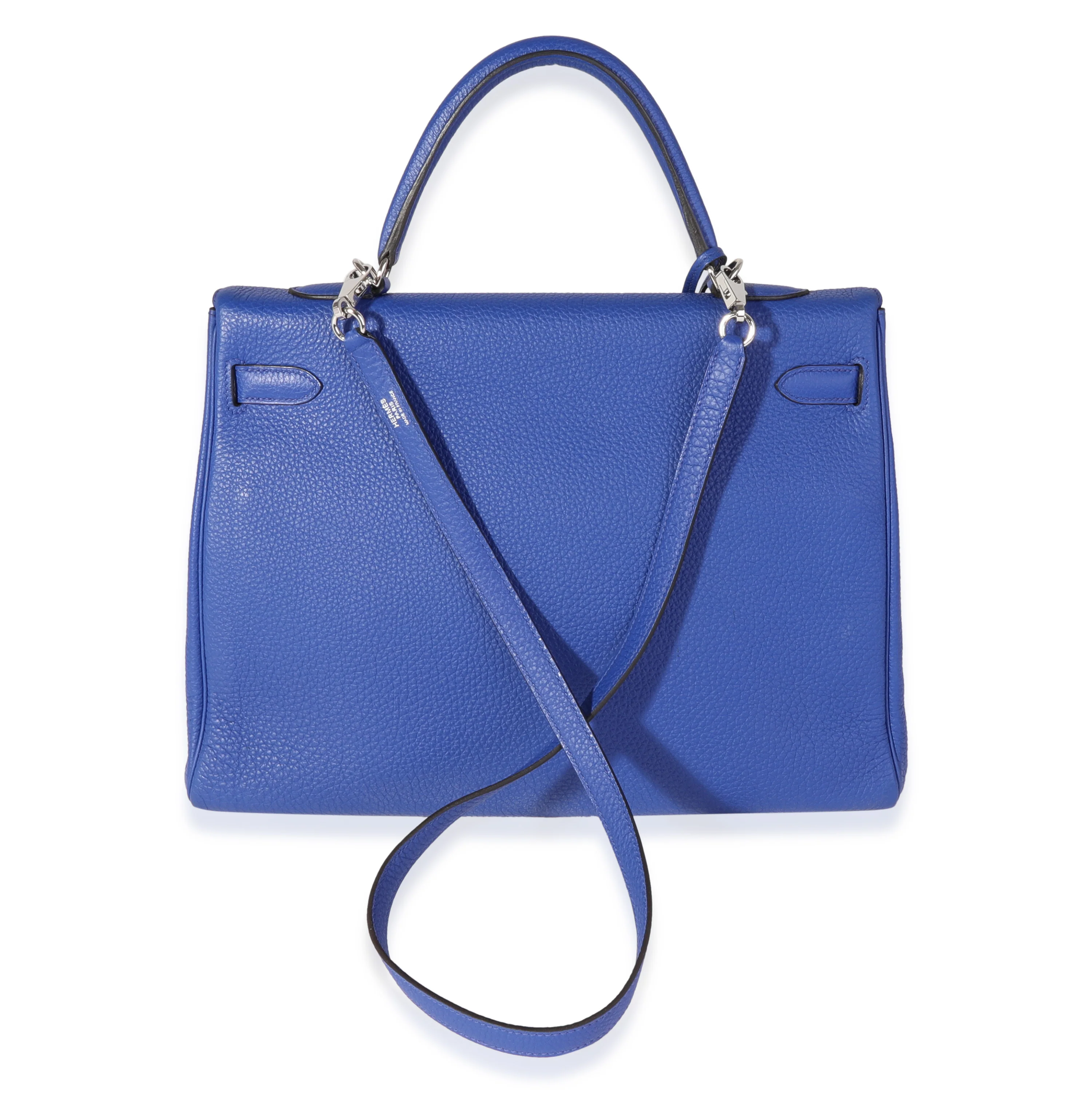 Hermès Bleu Electrique Togo Retourne Kelly 35 PHW - Image 3