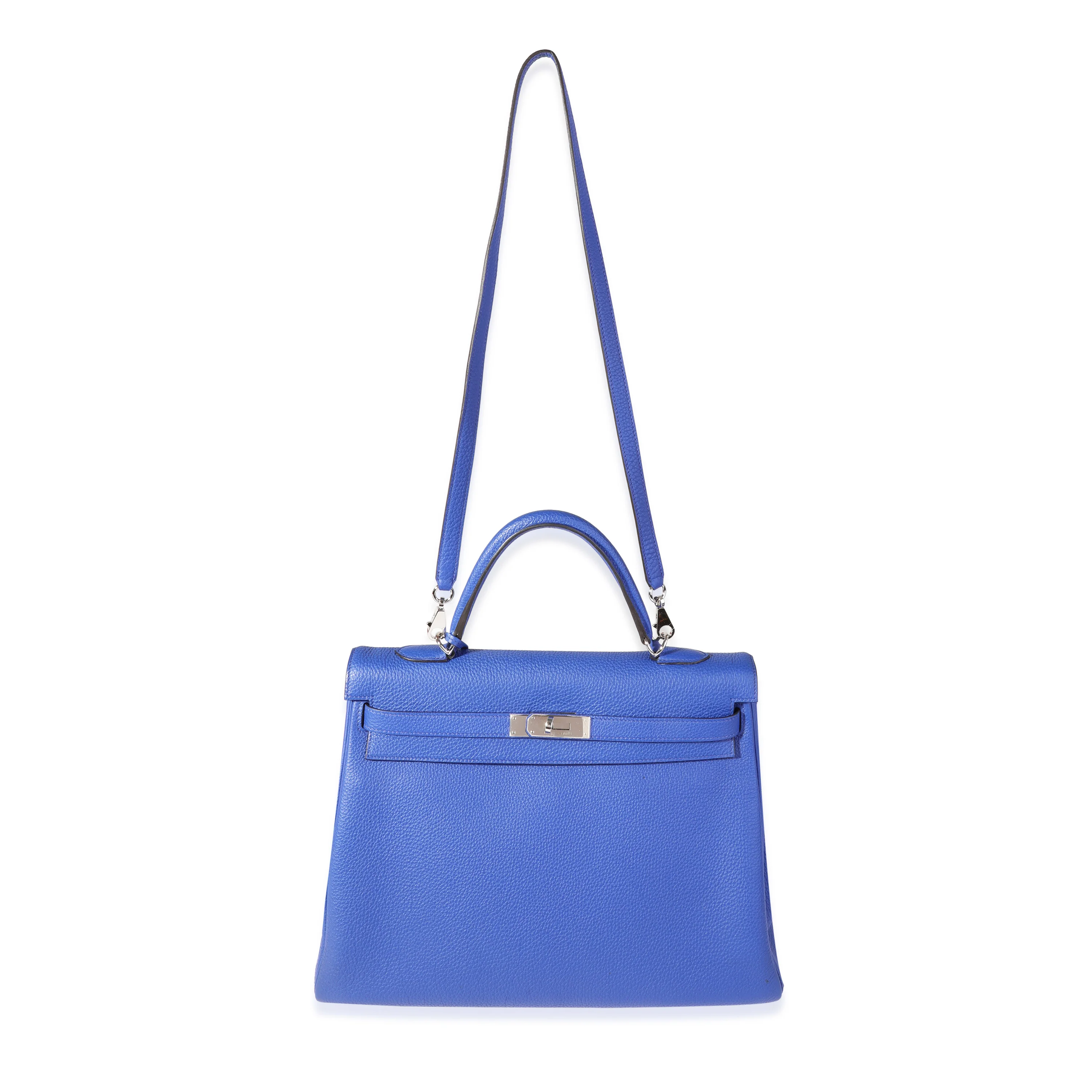 Hermès Bleu Electrique Togo Retourne Kelly 35 PHW - Image 4