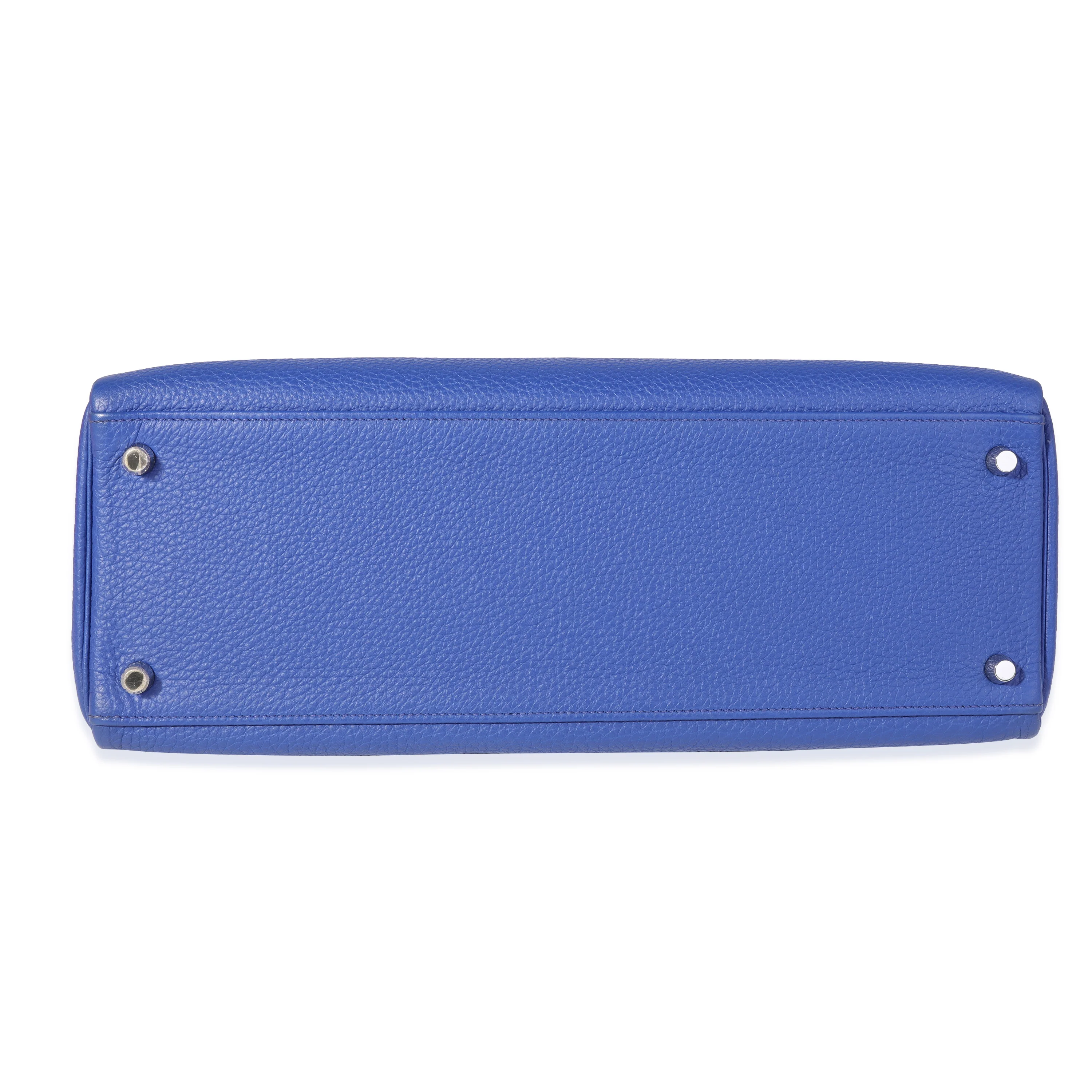 Hermès Bleu Electrique Togo Retourne Kelly 35 PHW - Image 5